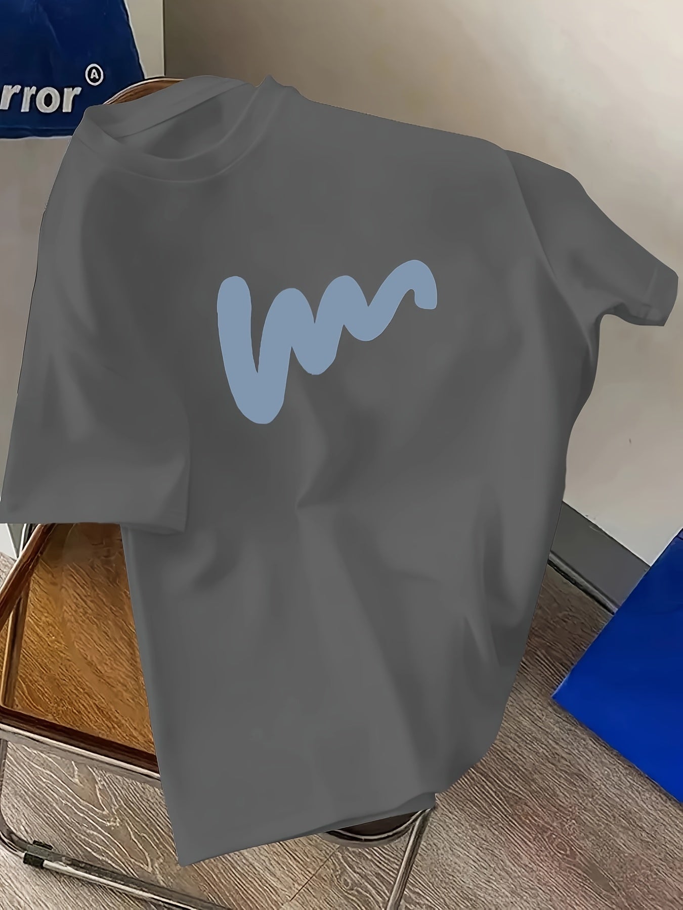 Men's Trendy Wave Print Drop Shoulder T-Shirt