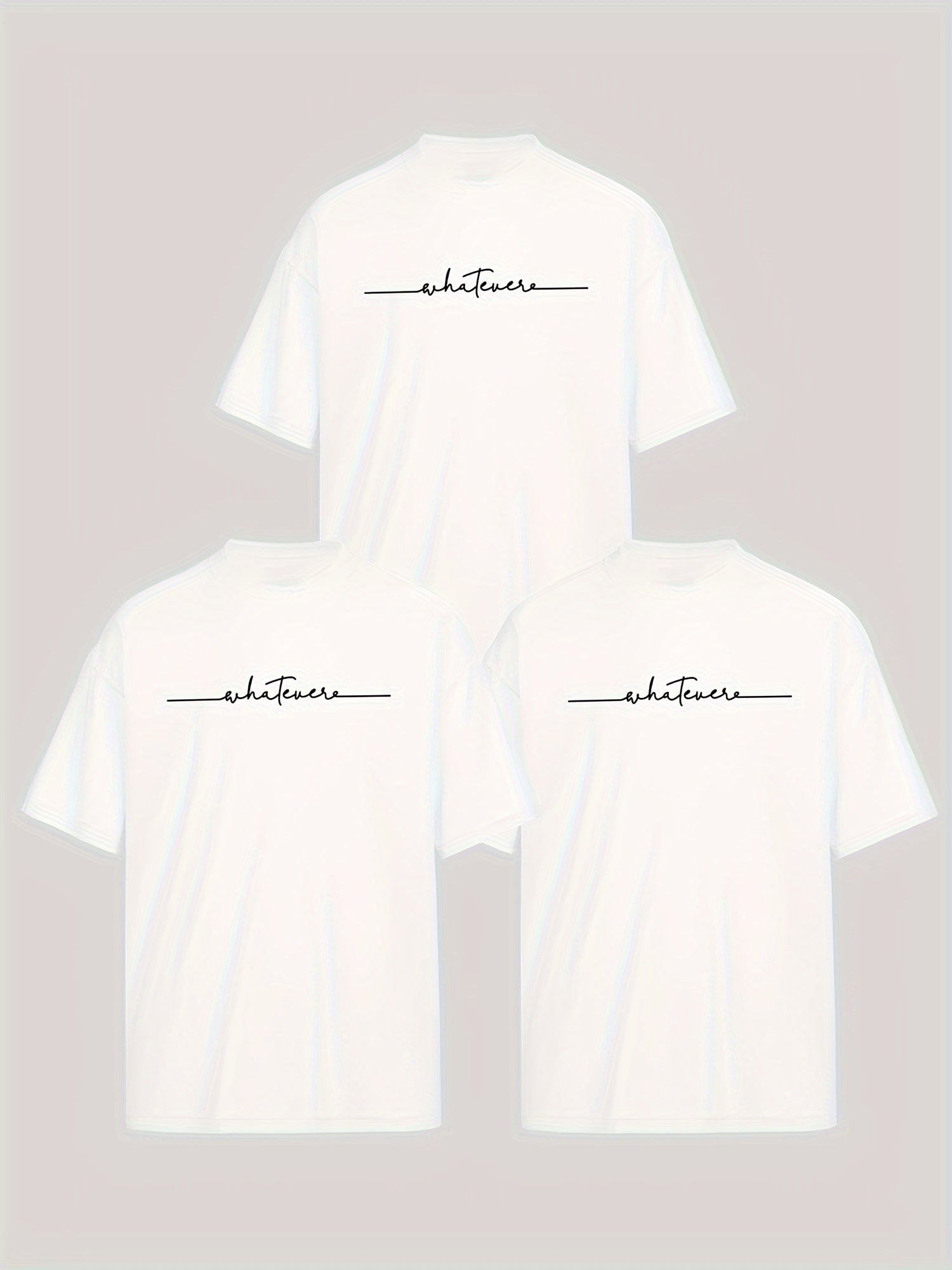 Men's English Art Print Crew Neck T-Shirt, Minimalist Lettering! Stylish Handwritten Alphabet Short Sleeve Casual Essential! Low-Key Sophisticated! Lazy Style! Handwritten Letter Print Tee