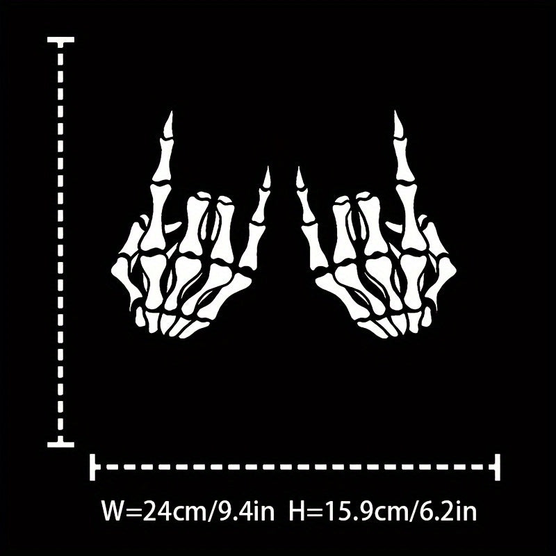Skull Hand Heat Transfer Patch, White Heat Transfer Sticker, Suitable for T-Shirts, Jeans, Backpacks, Washable Clothing Decoration Applique