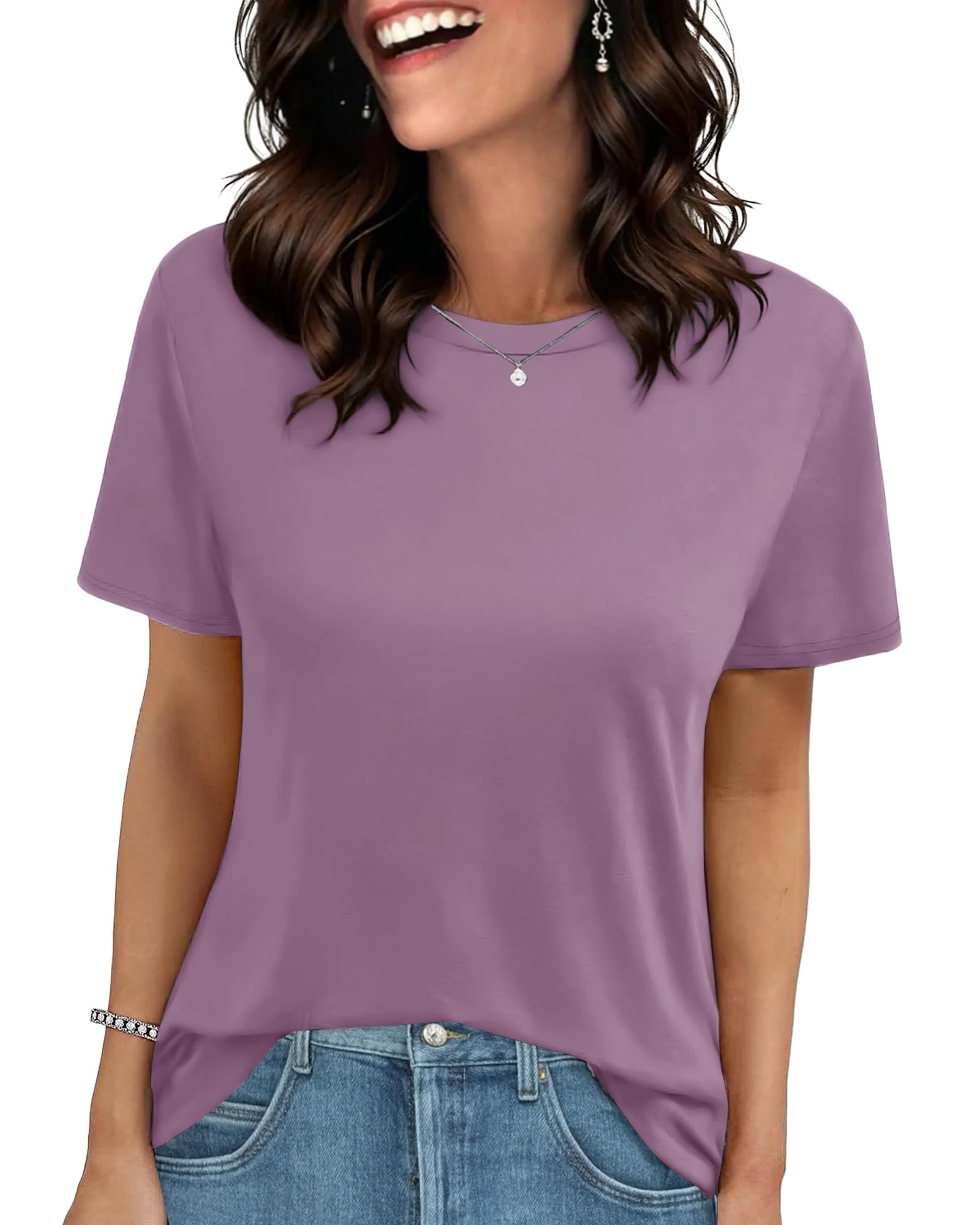 GAYHAY T Shirts for Women - Short Sleeve Spring Summer Tops Soft Basic Tees Beach Vacation Clothes for Casual 2026
