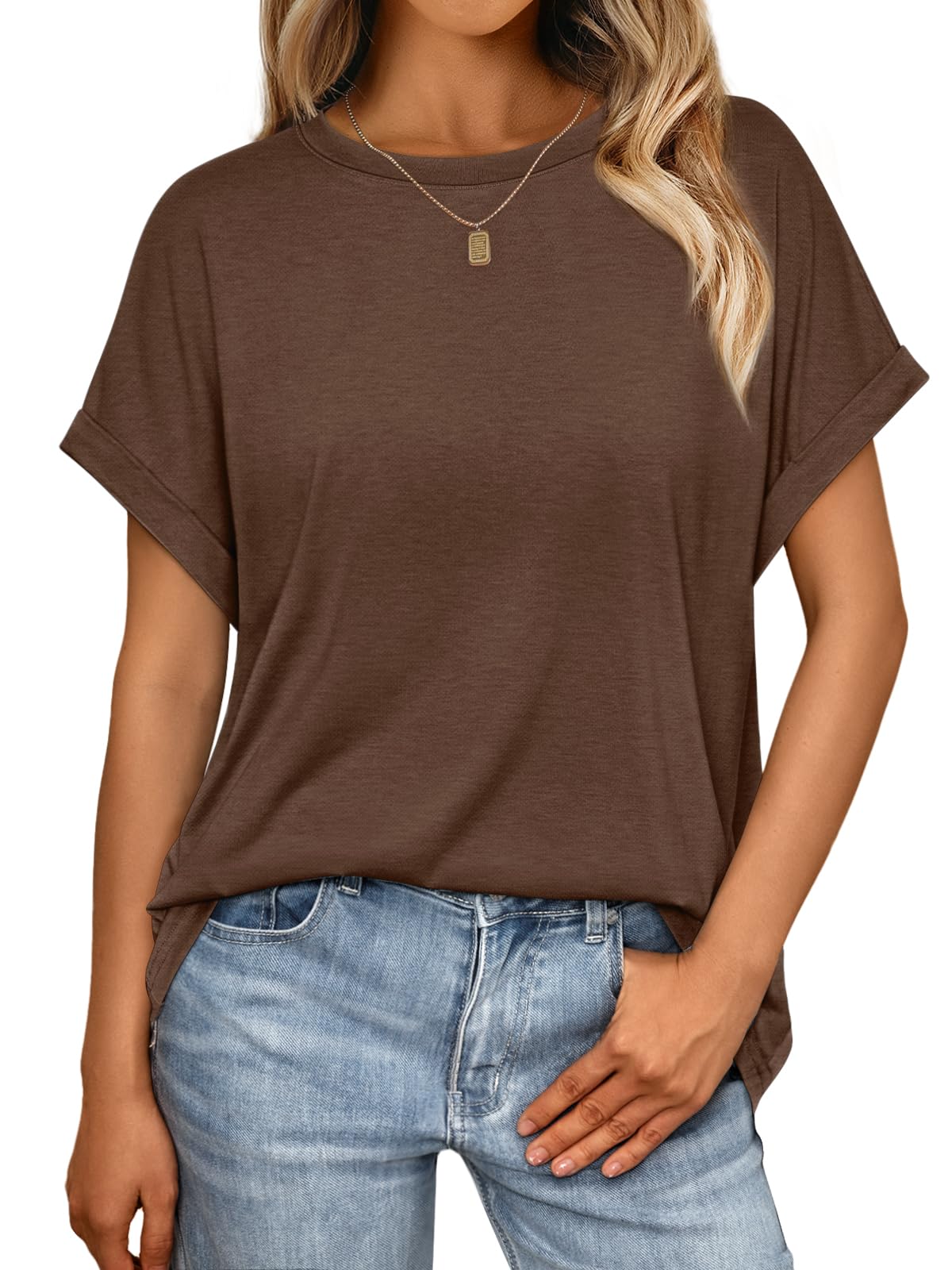 AUTOMET Women's Oversized Short Sleeve T Shirts Casual Summer Everyday Tops