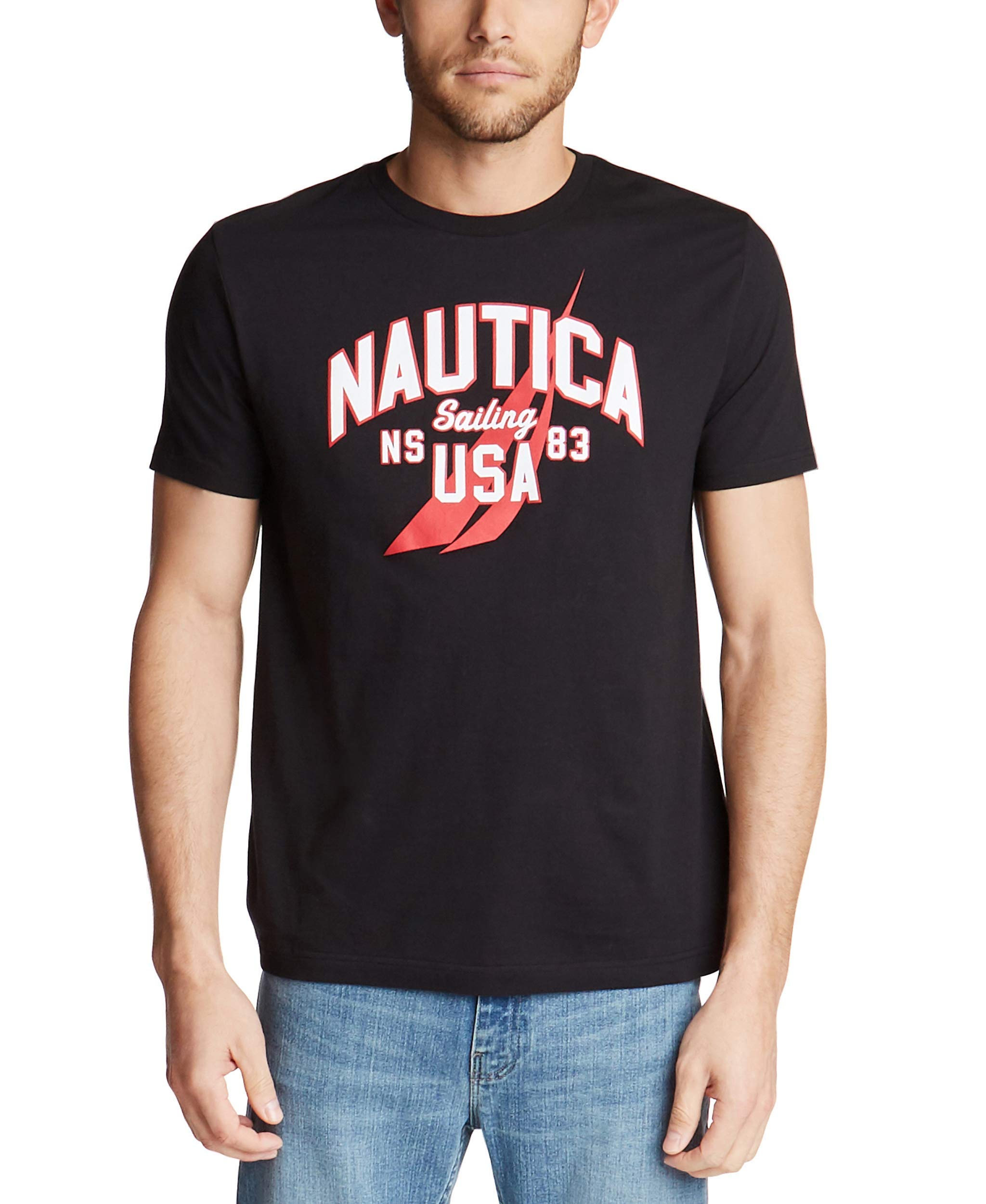 Nautica Men's Short Sleeve 100% Cotton Nautical Series Graphic Tee