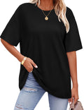ADOREJOY Oversized Tshirts for Women Crewneck Summer Graphic Tees Short Sleeve Loose Basic Tops 2026