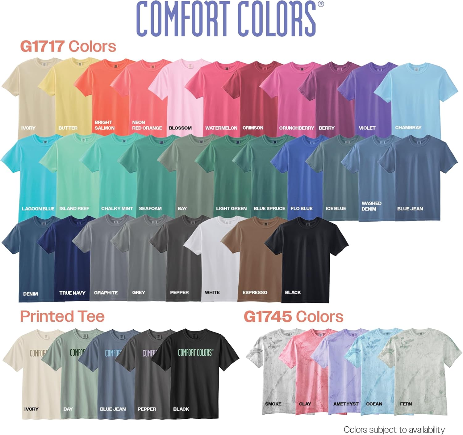 Comfort Colors Adult Heavyweight Short Sleeve Tee, Style G1717/G1745, Multipack