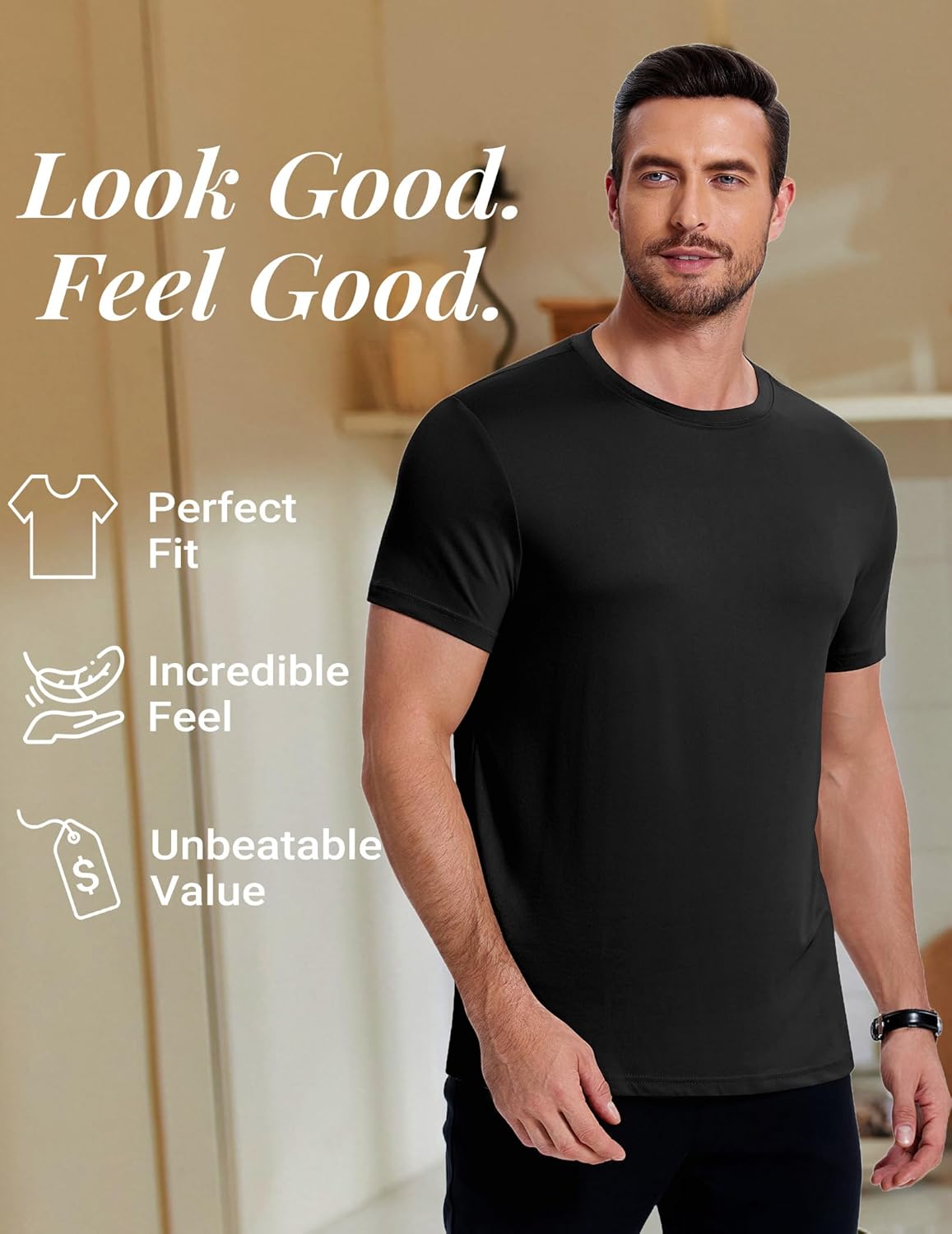 COOFANDY Men's Short Sleeve T-Shirts Crew Neck Casual Summer T Shirts 1-3 Pack Basic Tee Shirt