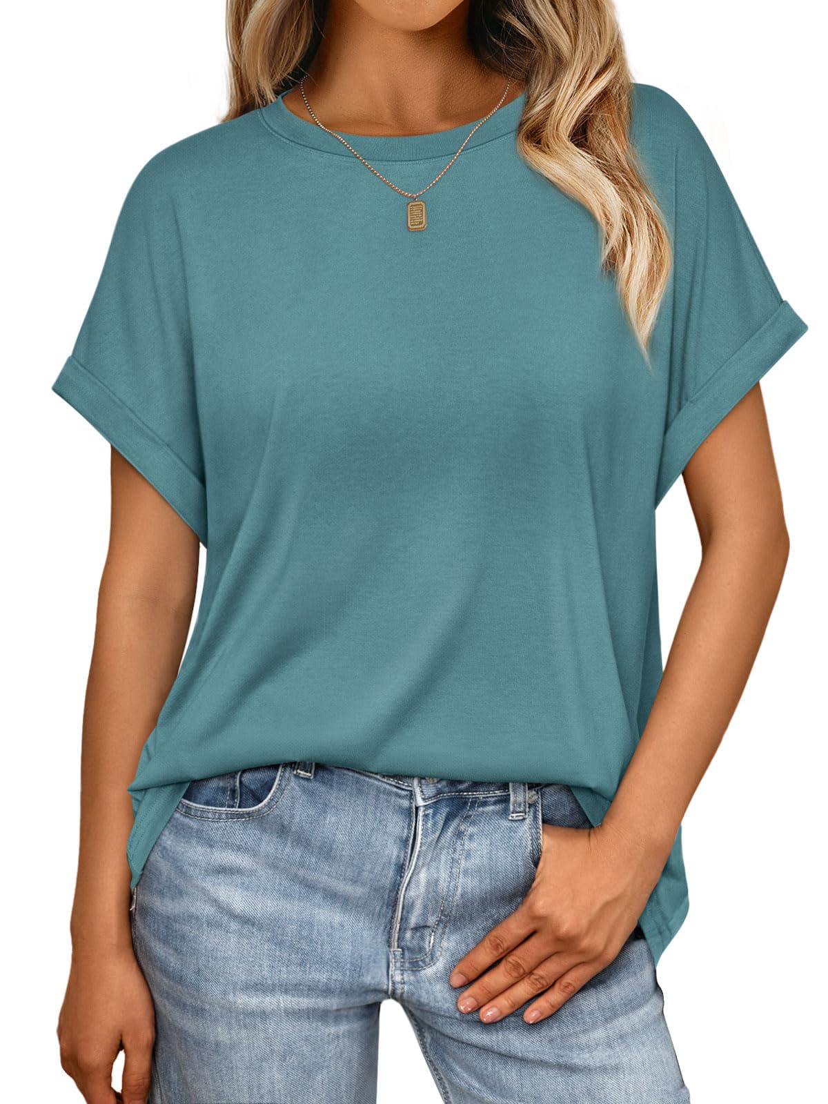 AUTOMET Women's Oversized Short Sleeve T Shirts Casual Summer Everyday Tops