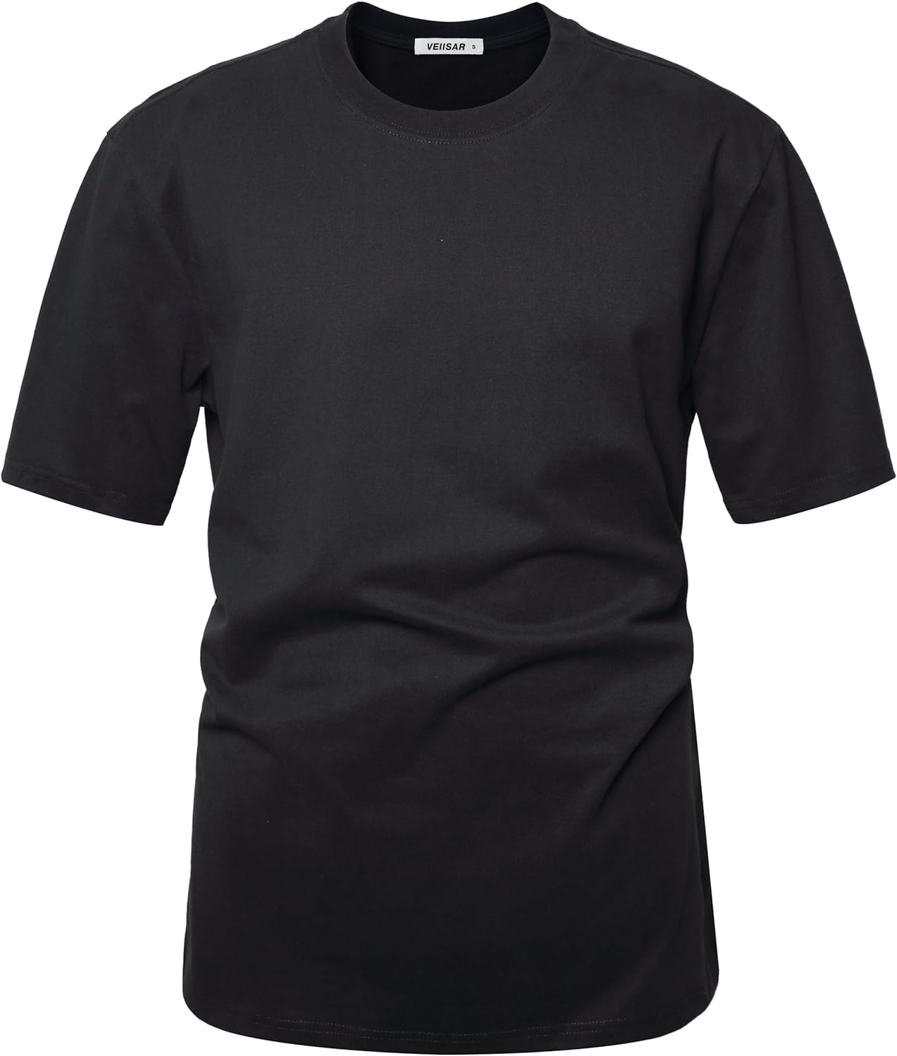 VEIISAR Men's Heavy Weight Crew Neck T-Shirt Mens Premium Cotton Tee - Pre Shrunk S-3XL