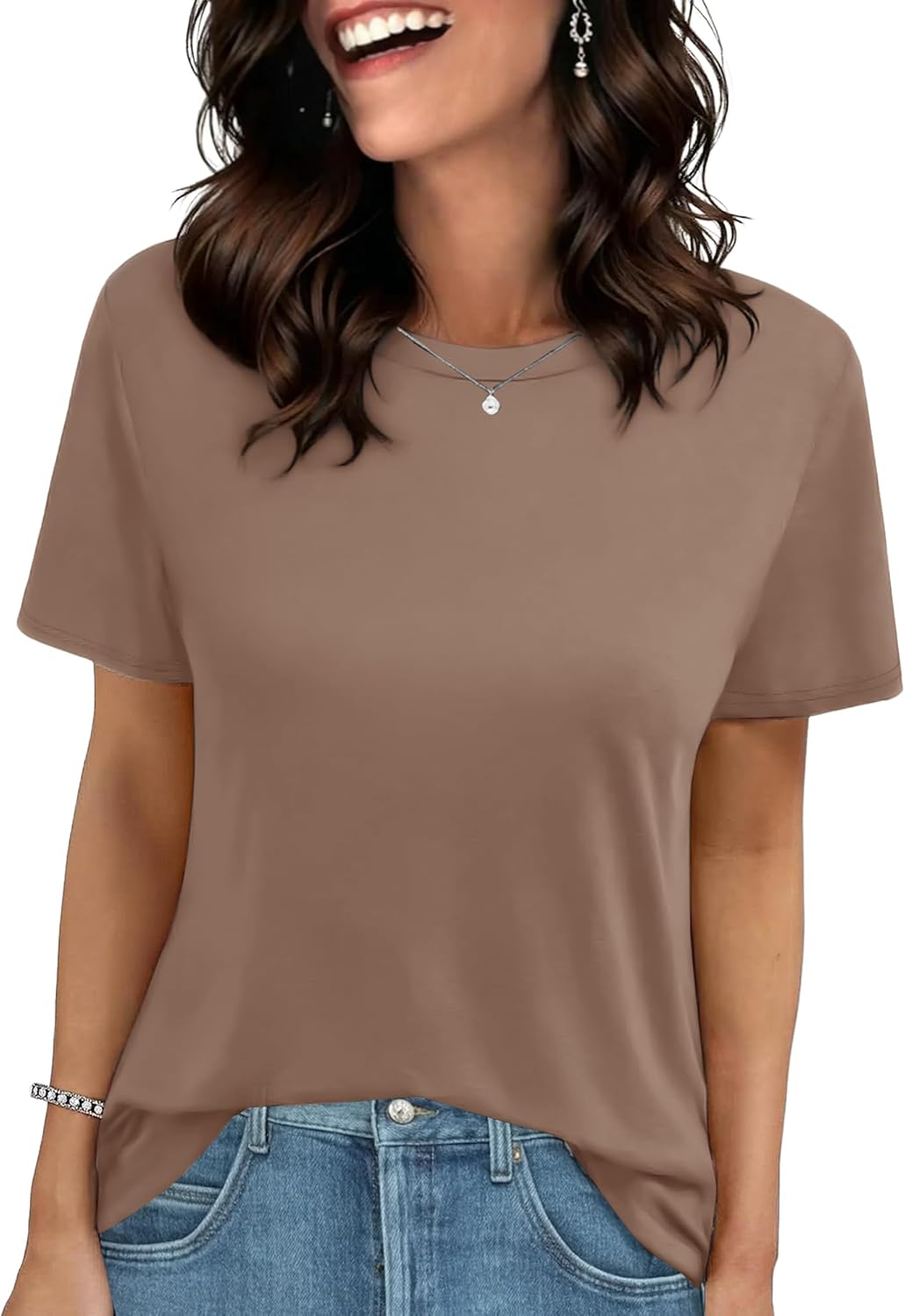 GAYHAY T Shirts for Women - Short Sleeve Spring Summer Tops Soft Basic Tees Beach Vacation Clothes for Casual 2026
