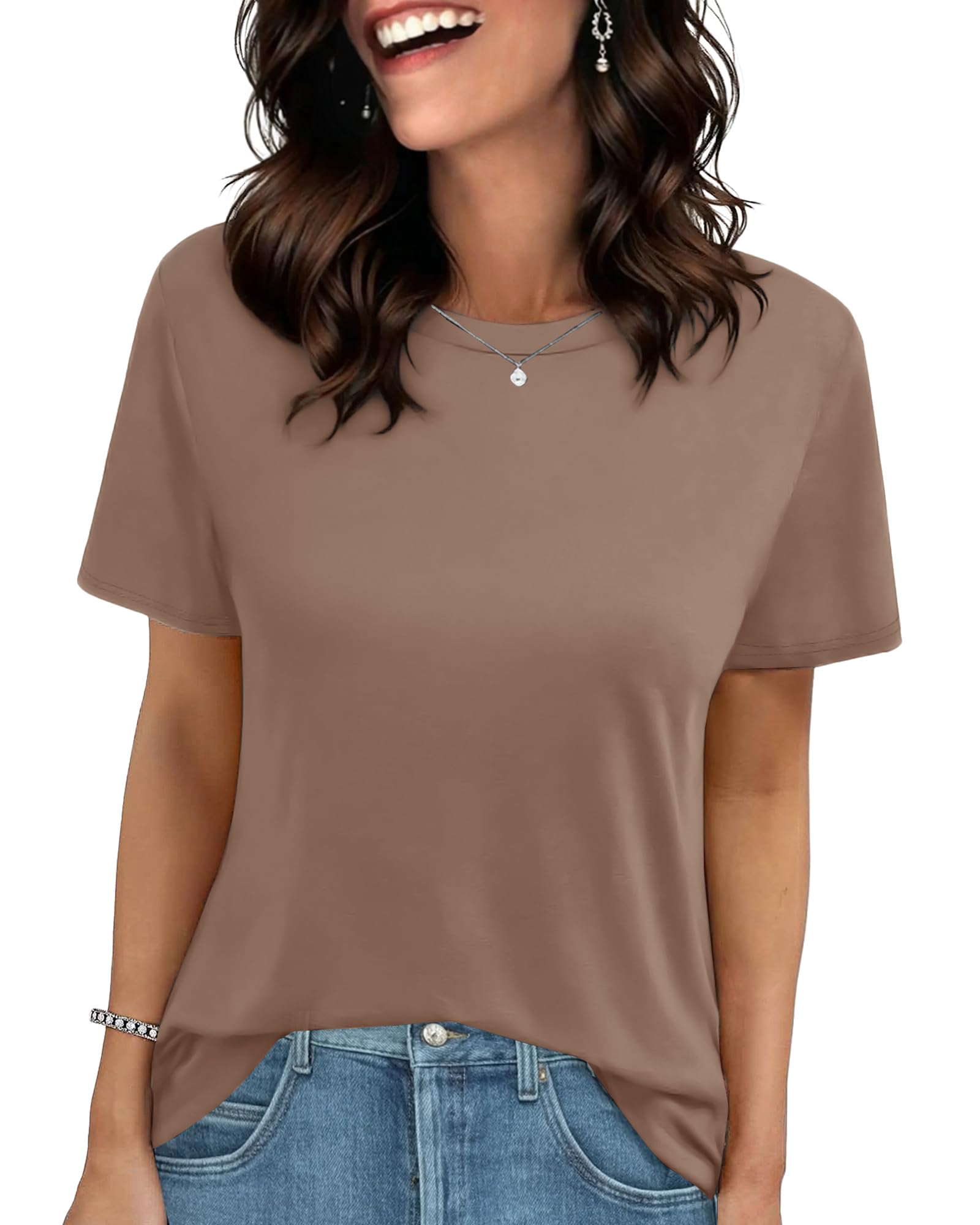 GAYHAY T Shirts for Women - Short Sleeve Spring Summer Tops Soft Basic Tees Beach Vacation Clothes for Casual 2026