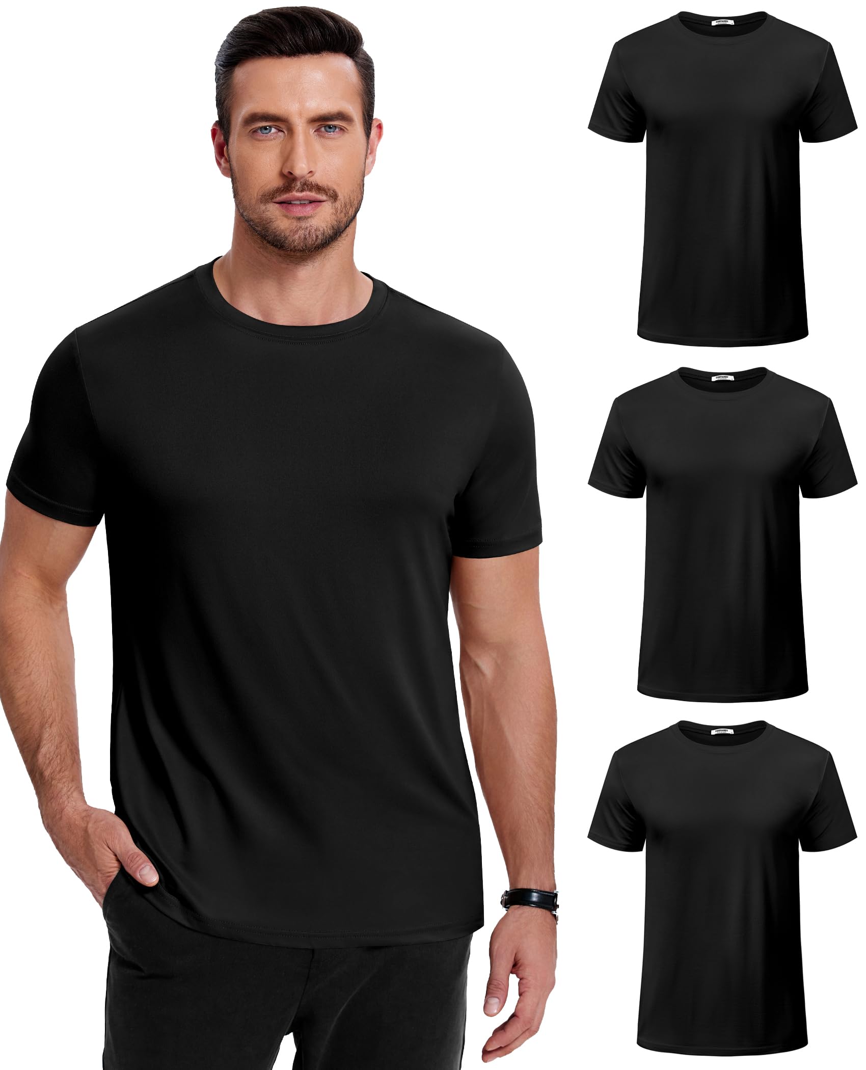 COOFANDY Men's Short Sleeve T-Shirts Crew Neck Casual Summer T Shirts 1-3 Pack Basic Tee Shirt