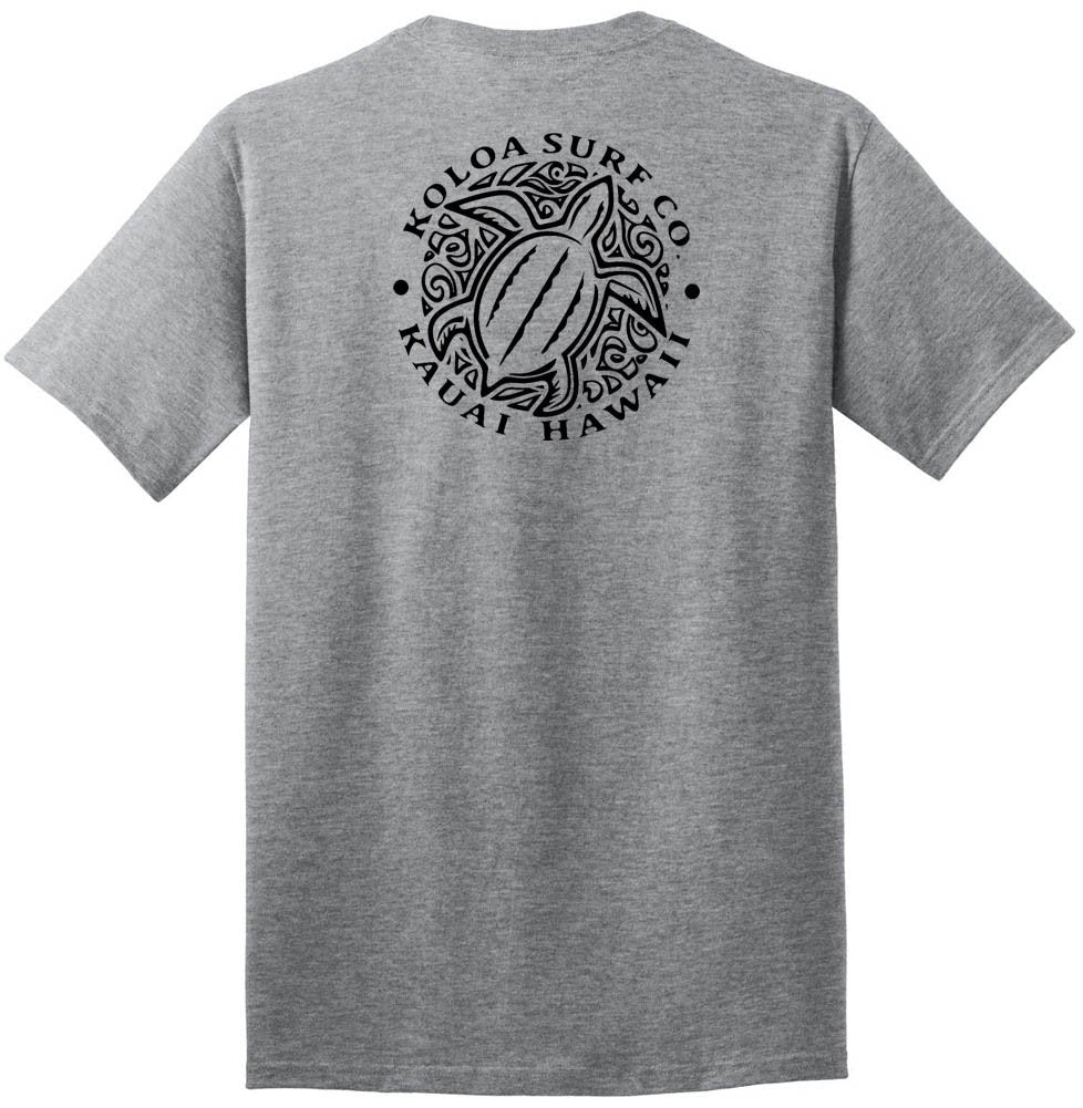 Koloa Surf Hawaiian Honu Turtle Heavyweight Tees in Regular,l Big and Tall Sizes