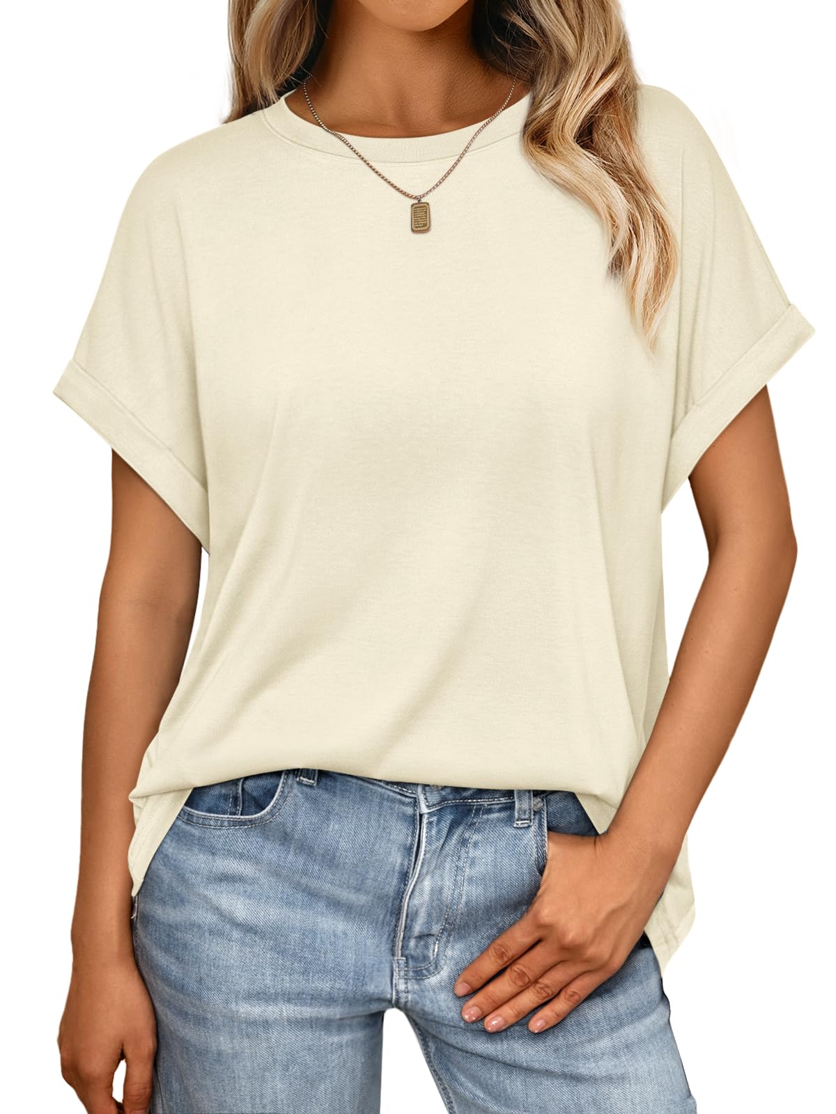 AUTOMET Women's Oversized Short Sleeve T Shirts Casual Summer Everyday Tops