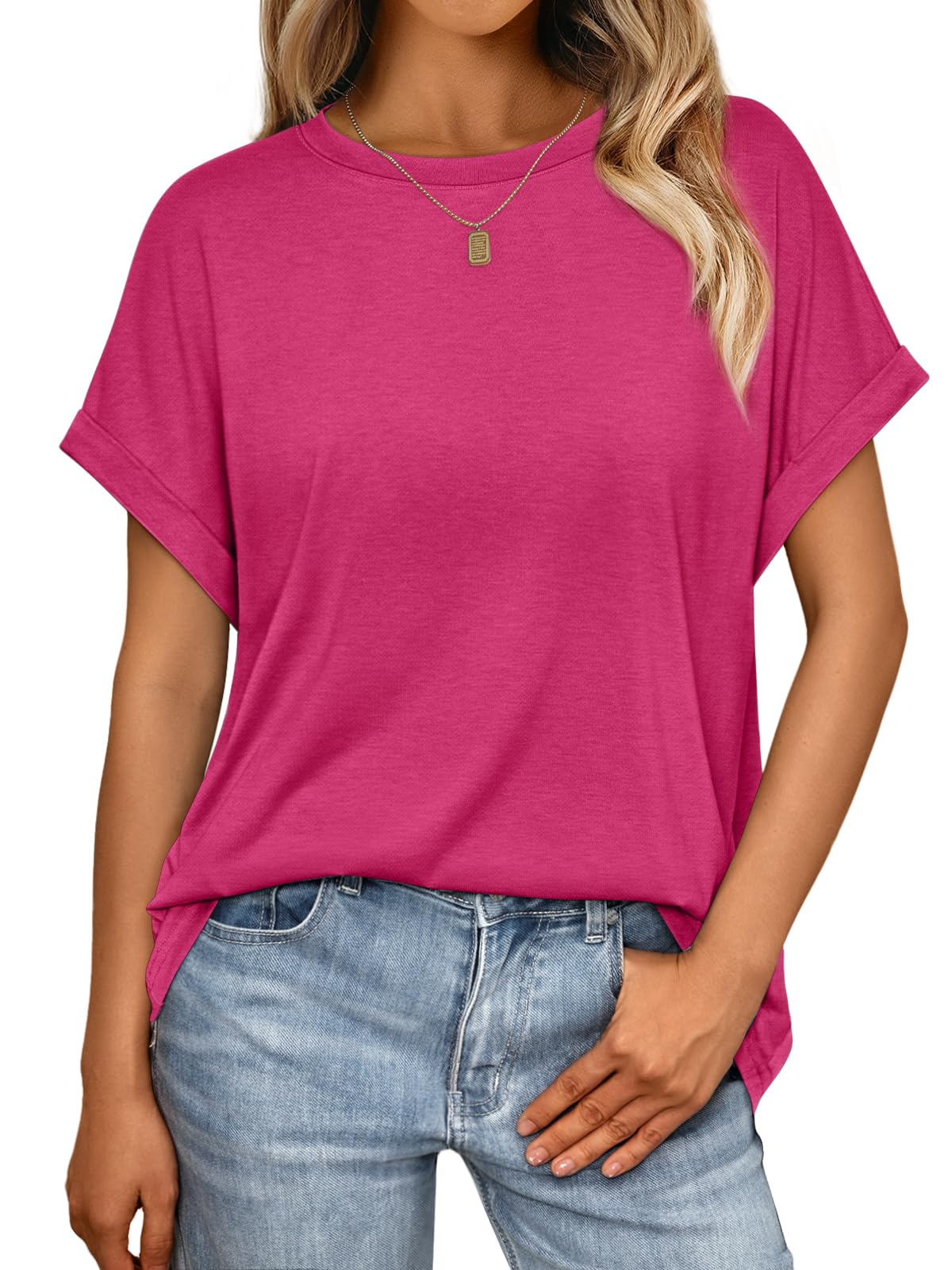 AUTOMET Women's Oversized Short Sleeve T Shirts Casual Summer Everyday Tops