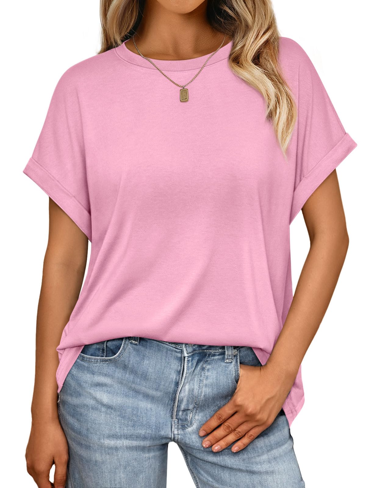 AUTOMET Women's Oversized Short Sleeve T Shirts Casual Summer Everyday Tops