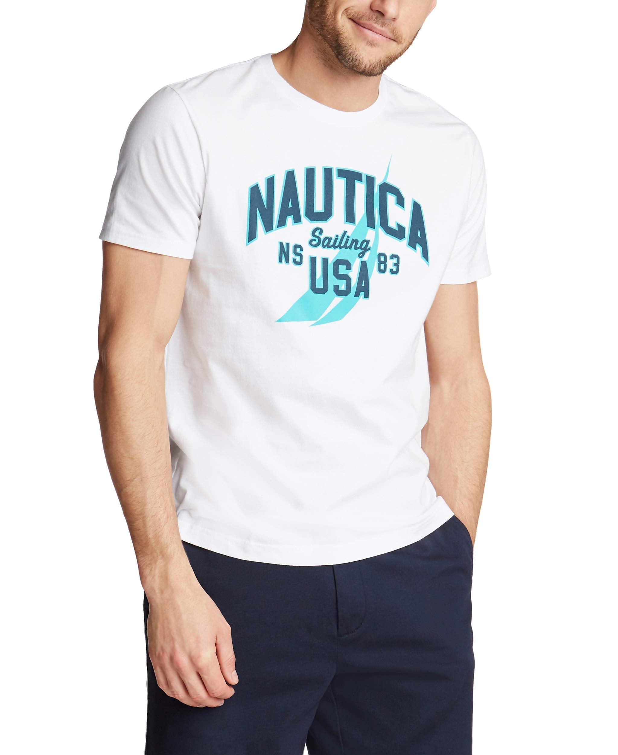 Nautica Men's Short Sleeve 100% Cotton Nautical Series Graphic Tee