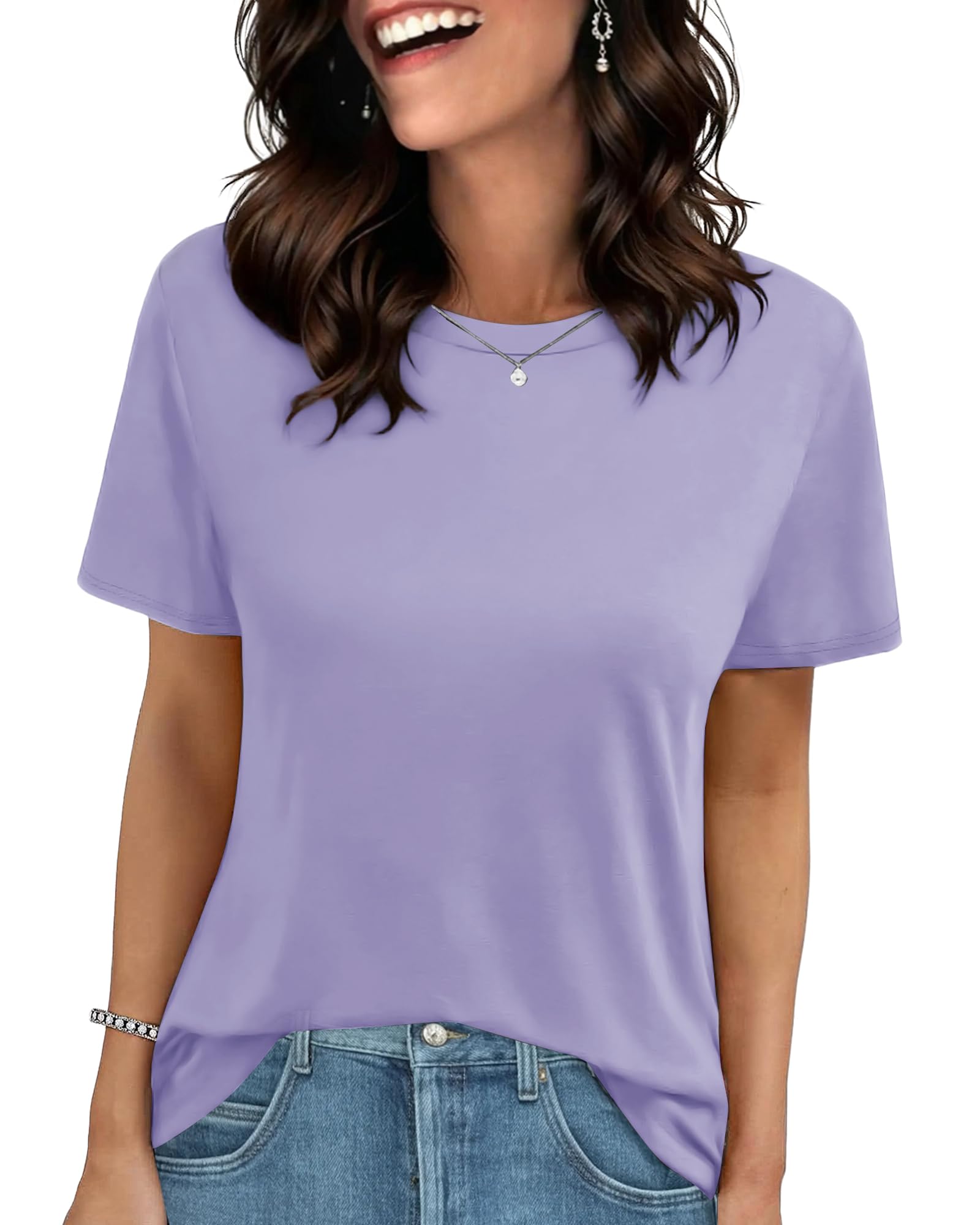 GAYHAY T Shirts for Women - Short Sleeve Spring Summer Tops Soft Basic Tees Beach Vacation Clothes for Casual 2026