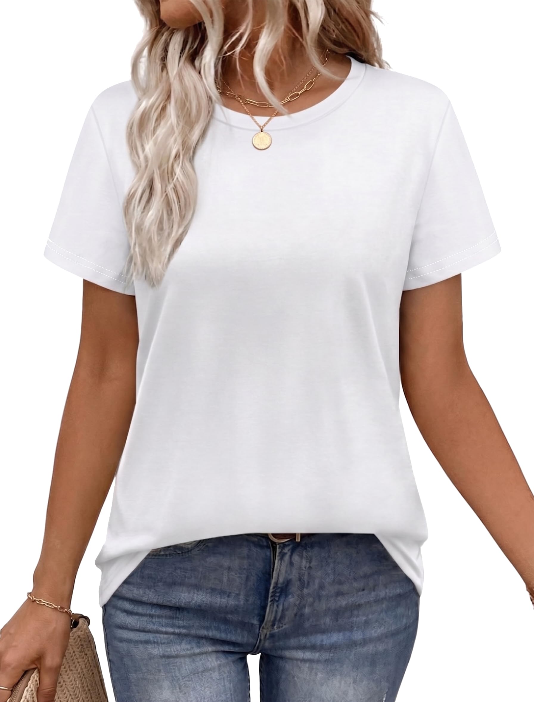 T Shirts for Women Summer Short Sleeve Crewneck Casual Cute Graphic Basic Tees Tops 2026