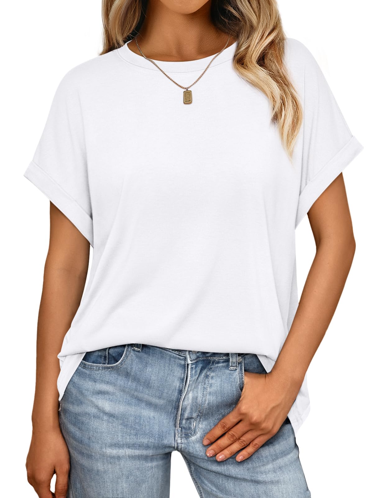 AUTOMET Women's Oversized Short Sleeve T Shirts Casual Summer Everyday Tops