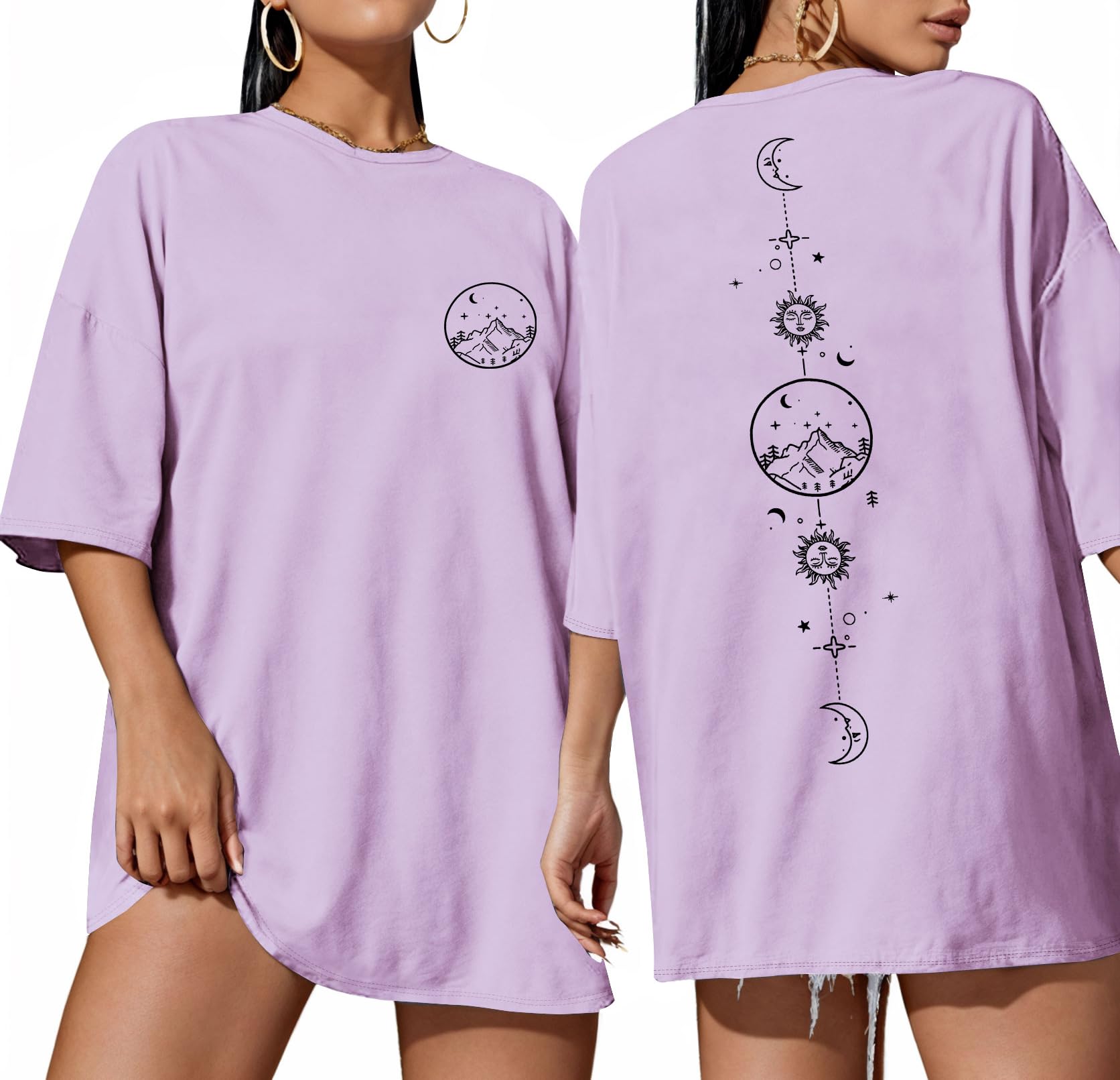 ADOREJOY Oversized Tshirts for Women Crewneck Summer Graphic Tees Short Sleeve Loose Basic Tops 2026
