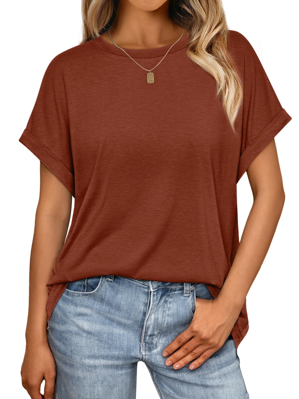 AUTOMET Women's Oversized Short Sleeve T Shirts Casual Summer Everyday Tops