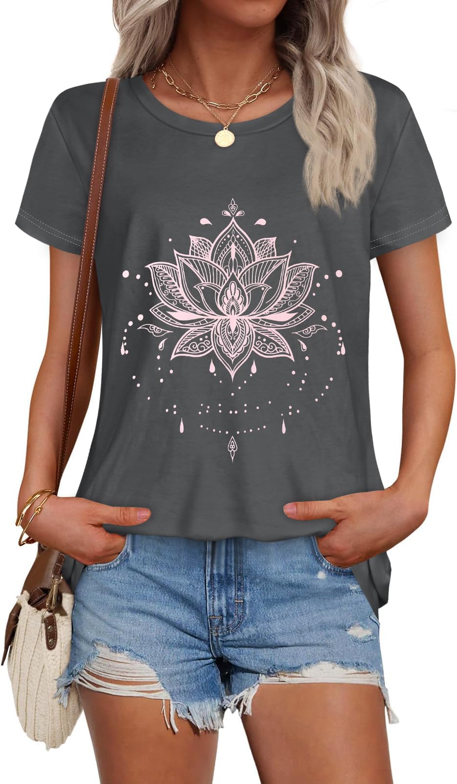 T Shirts for Women Summer Short Sleeve Crewneck Casual Cute Graphic Basic Tees Tops 2026