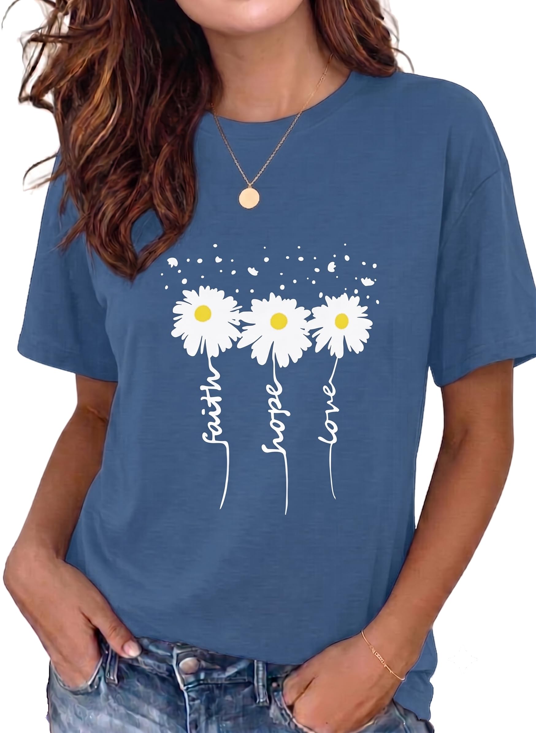 T Shirts for Women Summer Short Sleeve Crewneck Casual Cute Graphic Basic Tees Tops 2026