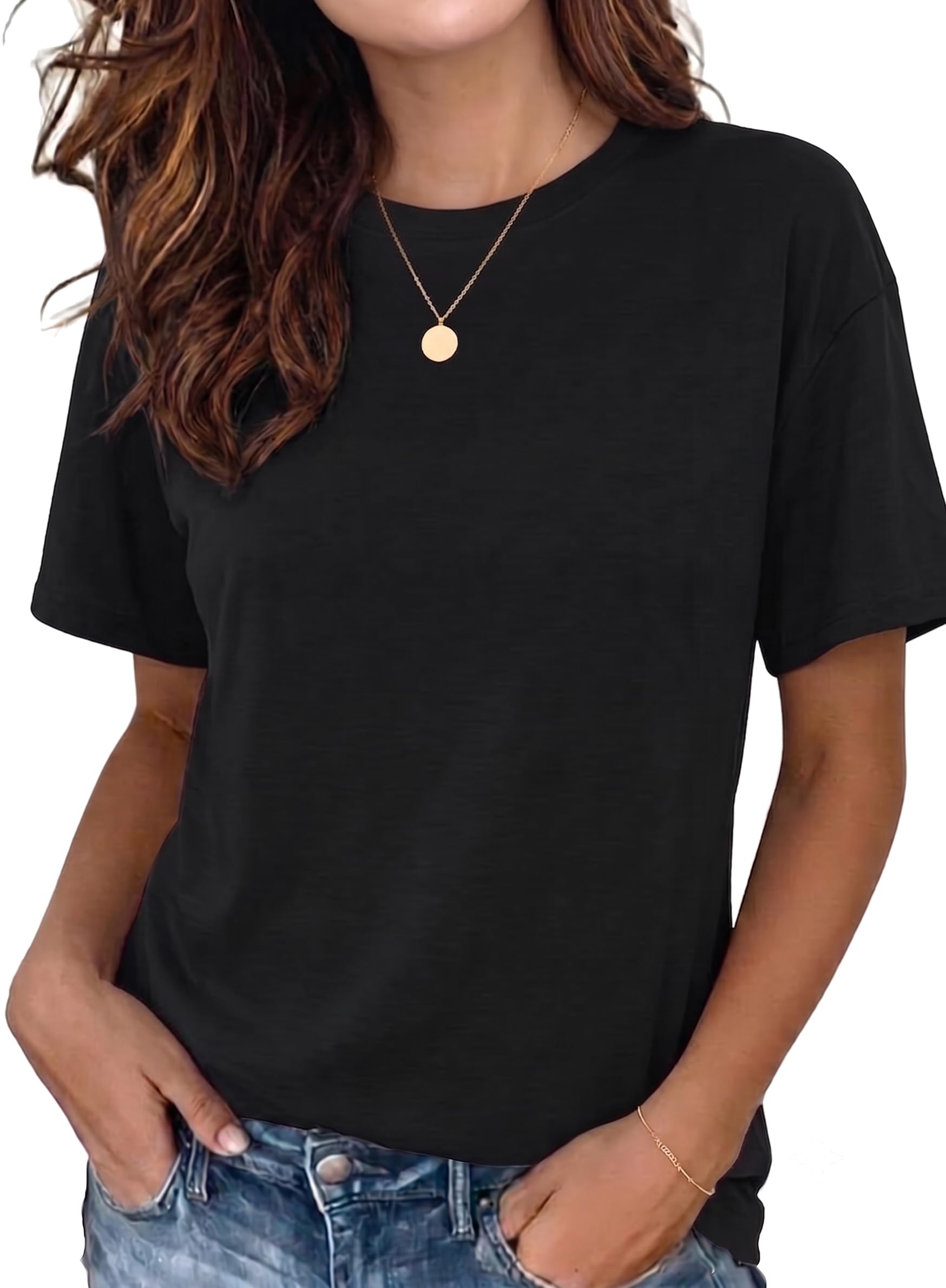 T Shirts for Women Summer Short Sleeve Crewneck Casual Cute Graphic Basic Tees Tops 2026