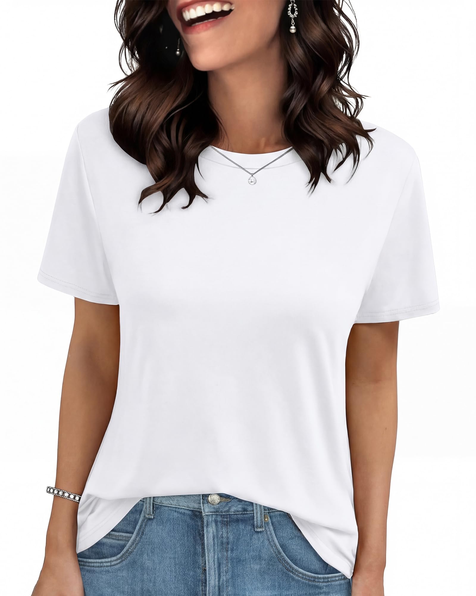 GAYHAY T Shirts for Women - Short Sleeve Spring Summer Tops Soft Basic Tees Beach Vacation Clothes for Casual 2026