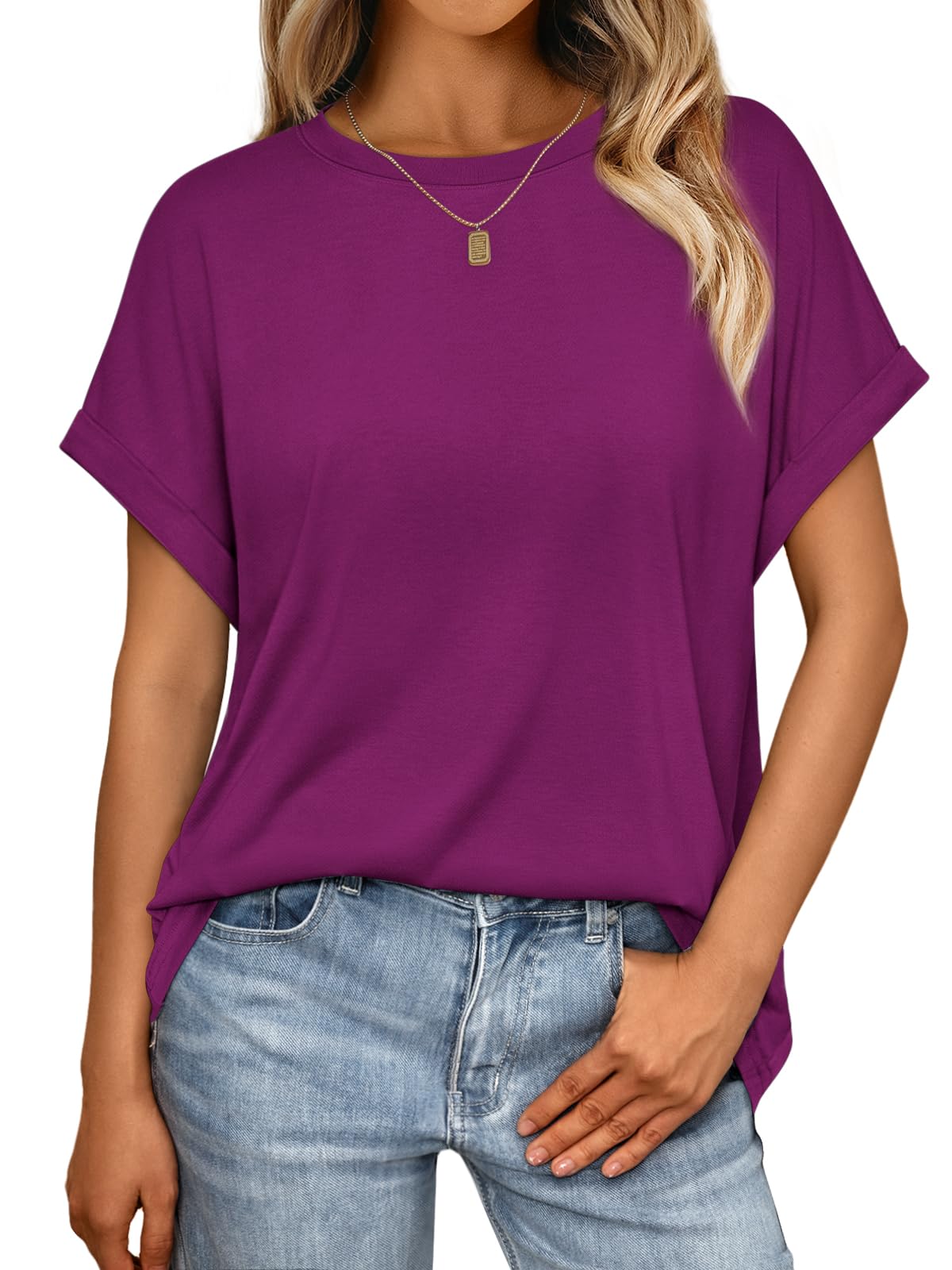 AUTOMET Women's Oversized Short Sleeve T Shirts Casual Summer Everyday Tops