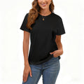 Cotton Basic T Shirts for Women,Crew Neck Short Sleeve Summer Shirts,Solid Loose Fit Tshirt, Plain Workout Tops, Undershirts