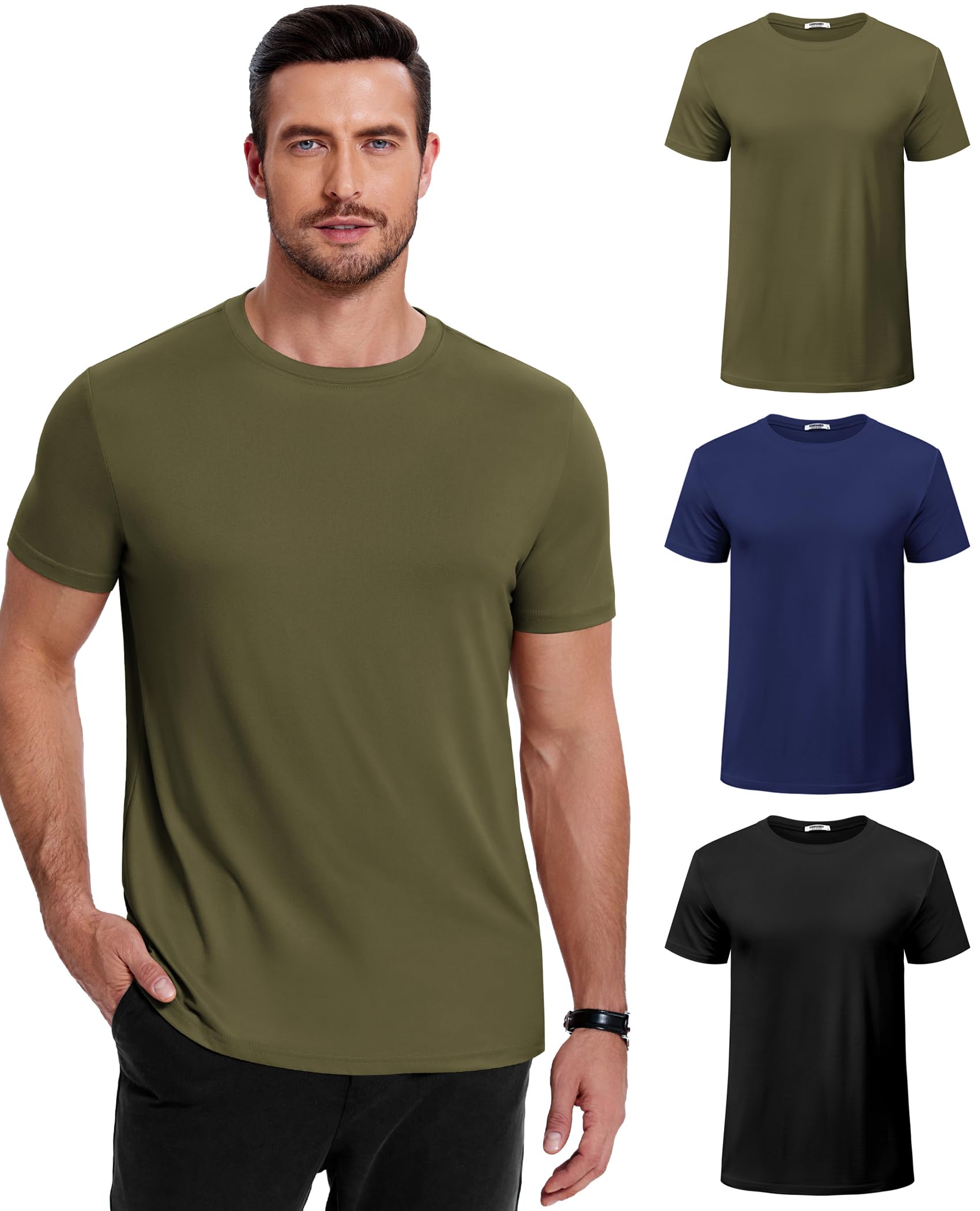 COOFANDY Men's Short Sleeve T-Shirts Crew Neck Casual Summer T Shirts 1-3 Pack Basic Tee Shirt