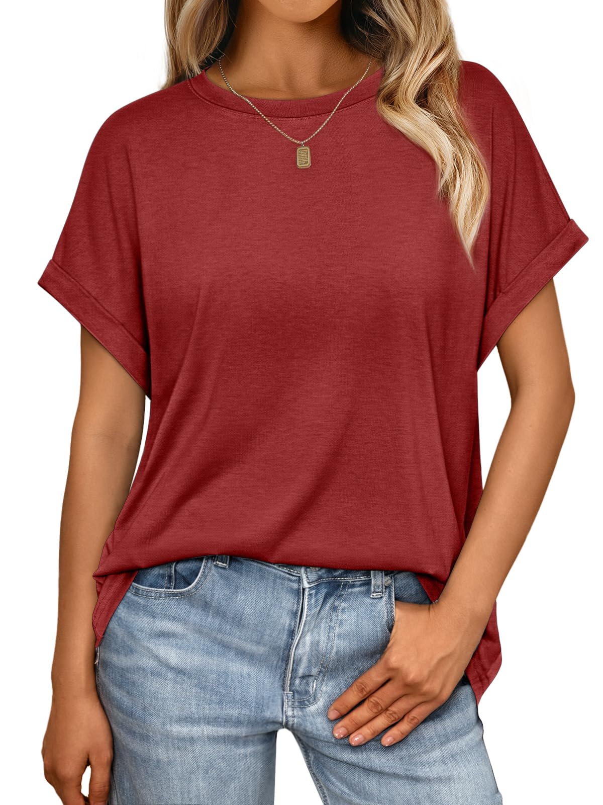 AUTOMET Women's Oversized Short Sleeve T Shirts Casual Summer Everyday Tops
