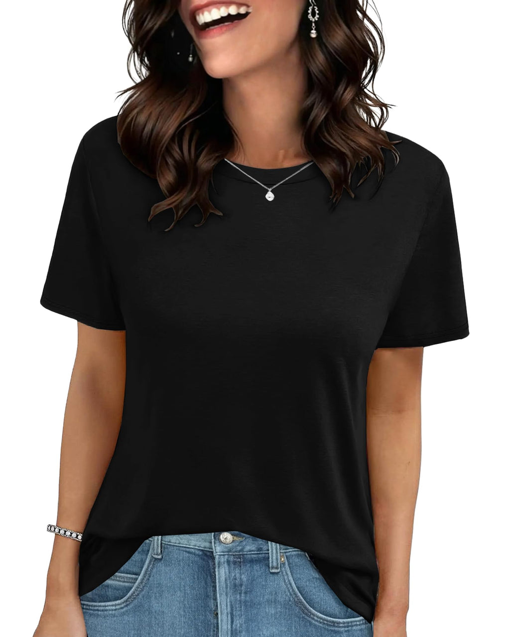 GAYHAY T Shirts for Women - Short Sleeve Spring Summer Tops Soft Basic Tees Beach Vacation Clothes for Casual 2026