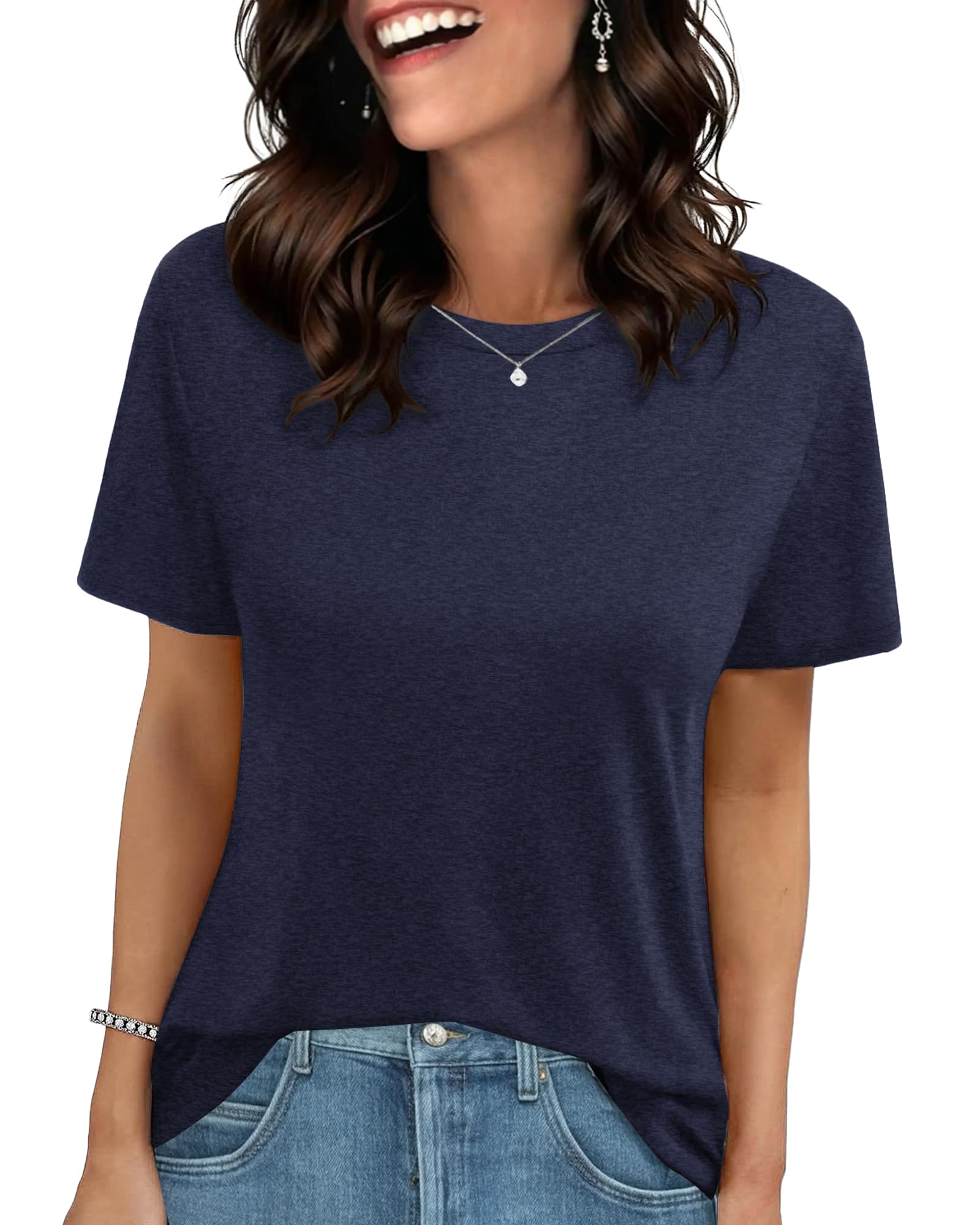 GAYHAY T Shirts for Women - Short Sleeve Spring Summer Tops Soft Basic Tees Beach Vacation Clothes for Casual 2026