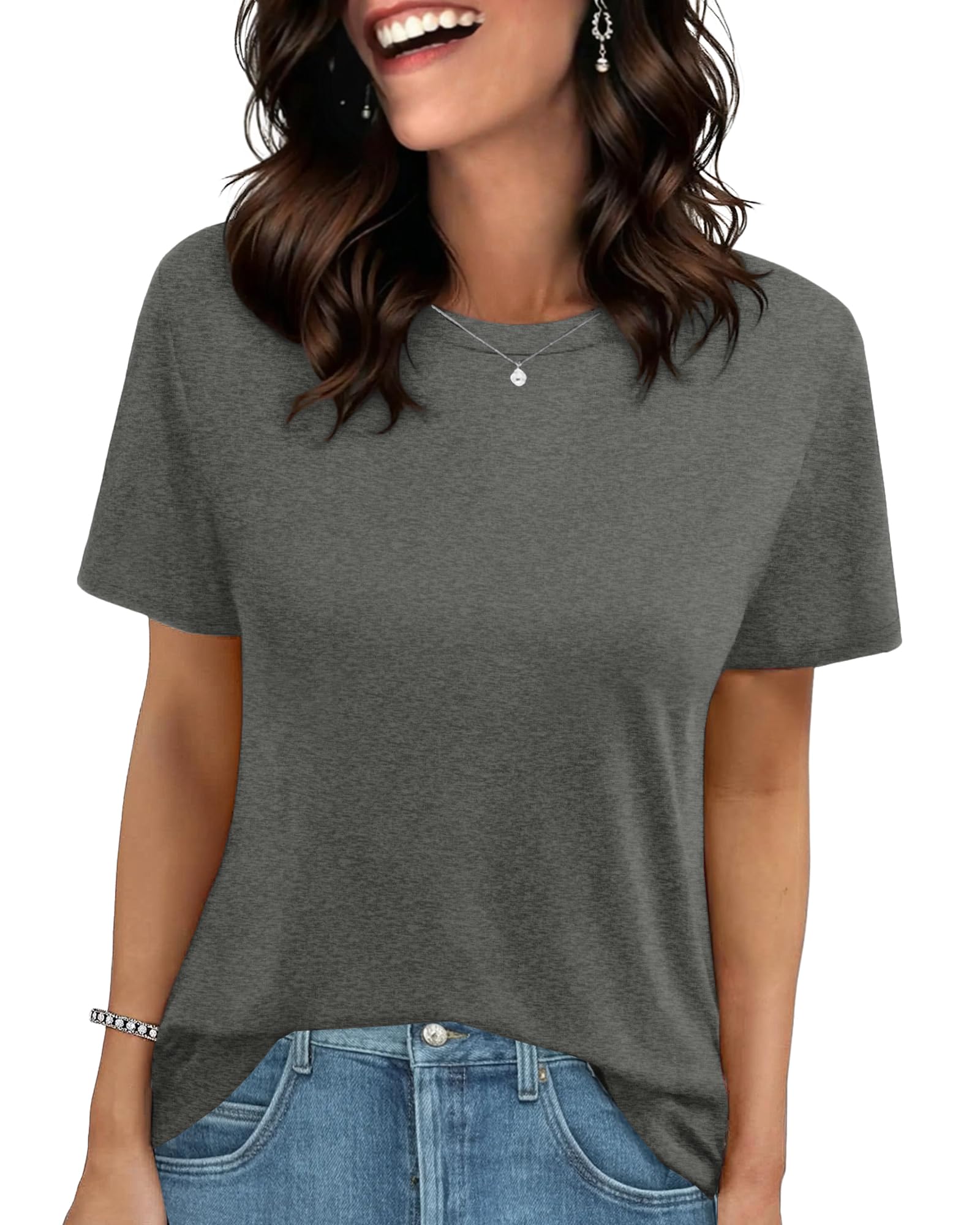 GAYHAY T Shirts for Women - Short Sleeve Spring Summer Tops Soft Basic Tees Beach Vacation Clothes for Casual 2026