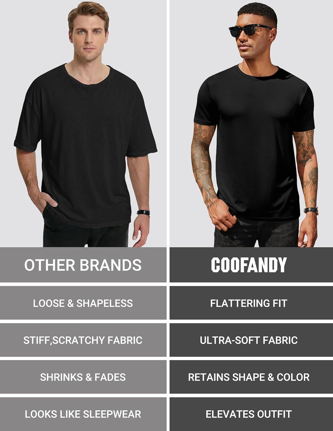 COOFANDY Men's Short Sleeve T-Shirts Crew Neck Casual Summer T Shirts 1-3 Pack Basic Tee Shirt