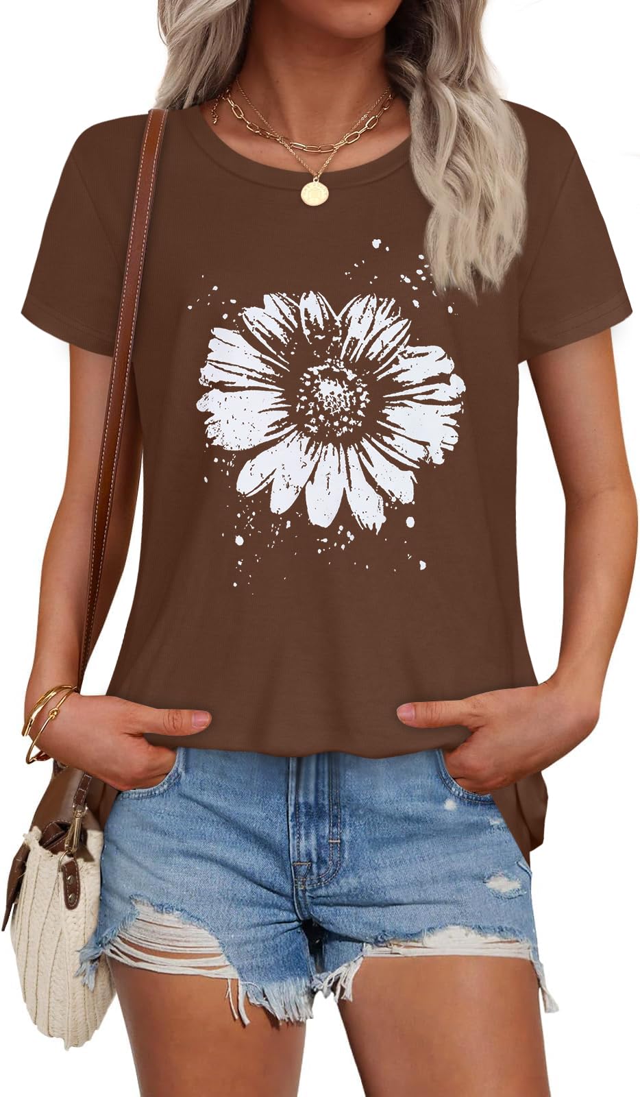 T Shirts for Women Summer Short Sleeve Crewneck Casual Cute Graphic Basic Tees Tops 2026