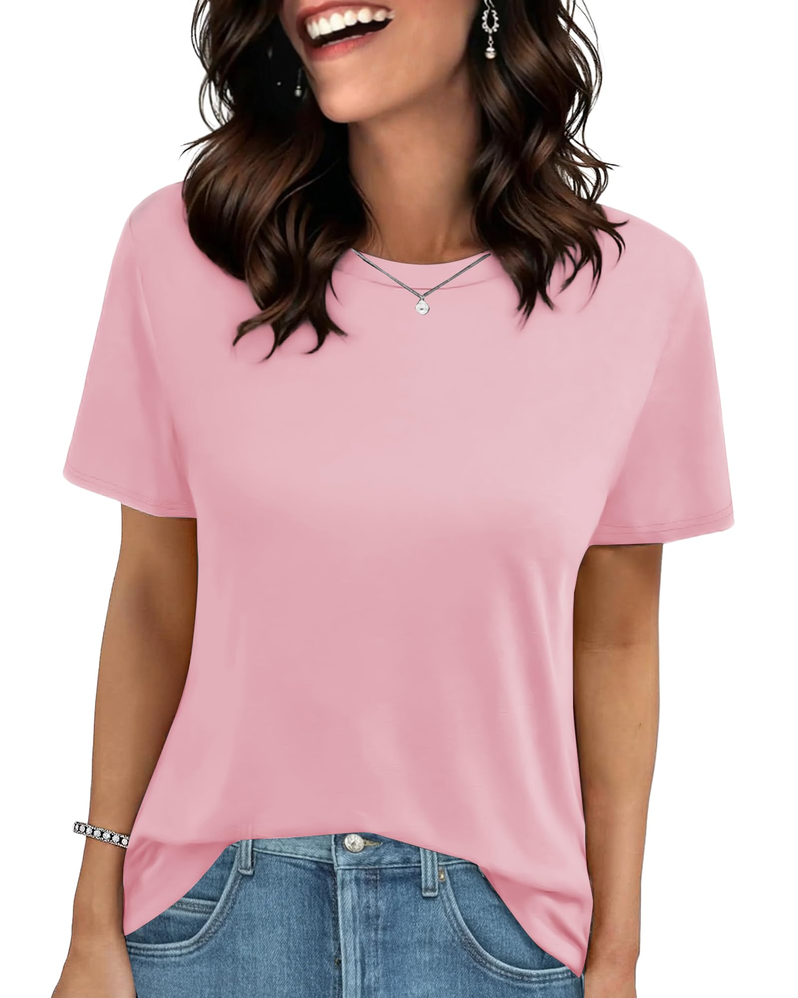 GAYHAY T Shirts for Women - Short Sleeve Spring Summer Tops Soft Basic Tees Beach Vacation Clothes for Casual 2026