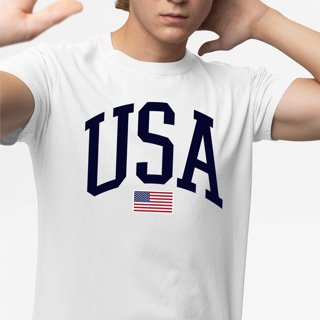 USA Graphic T-Shirt for Men & Women – 4th of July Patriotic American Flag Tee – Soft Cotton Casual Shirt