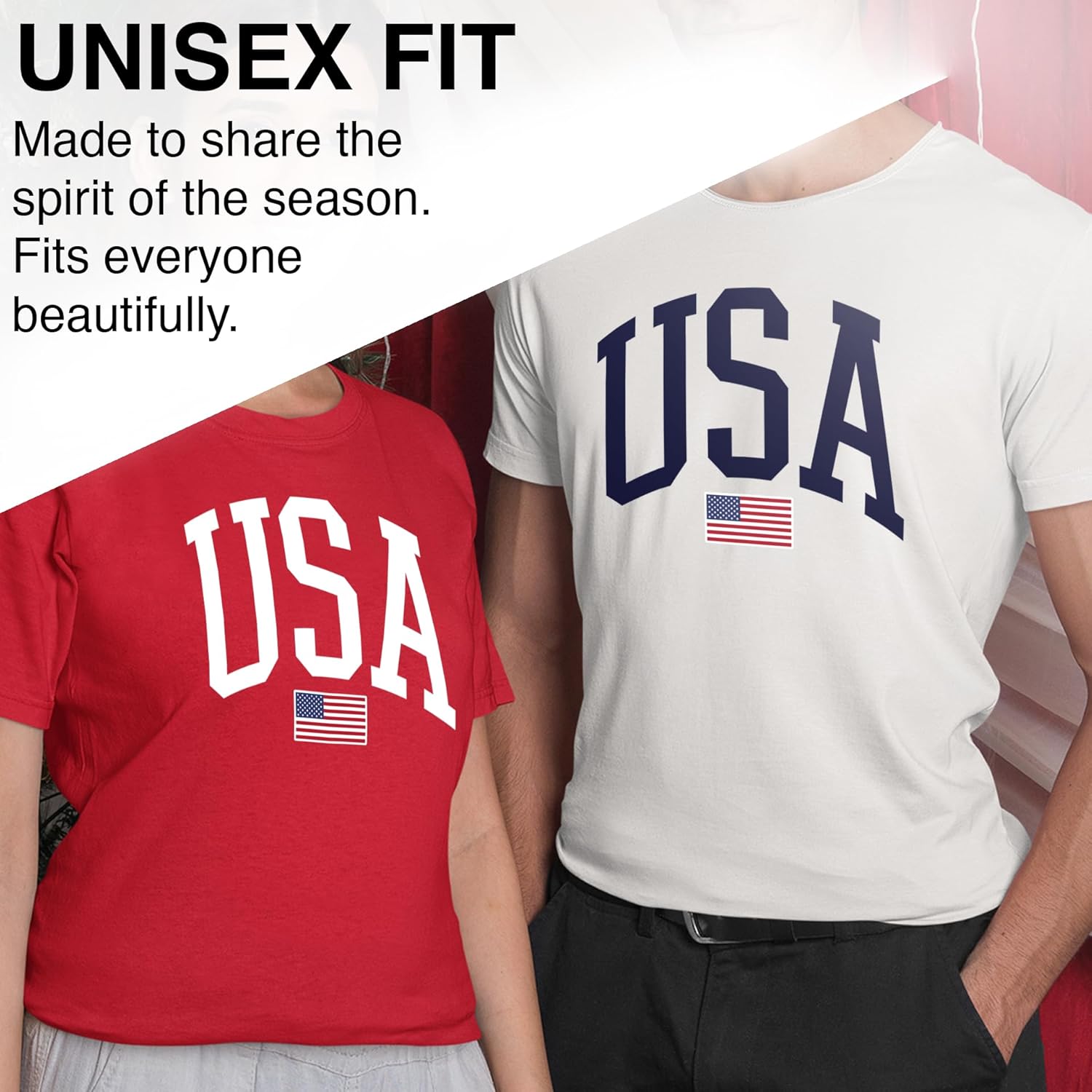 USA Graphic T-Shirt for Men & Women – 4th of July Patriotic American Flag Tee – Soft Cotton Casual Shirt