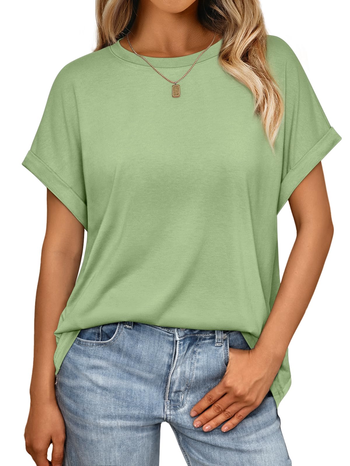 AUTOMET Women's Oversized Short Sleeve T Shirts Casual Summer Everyday Tops