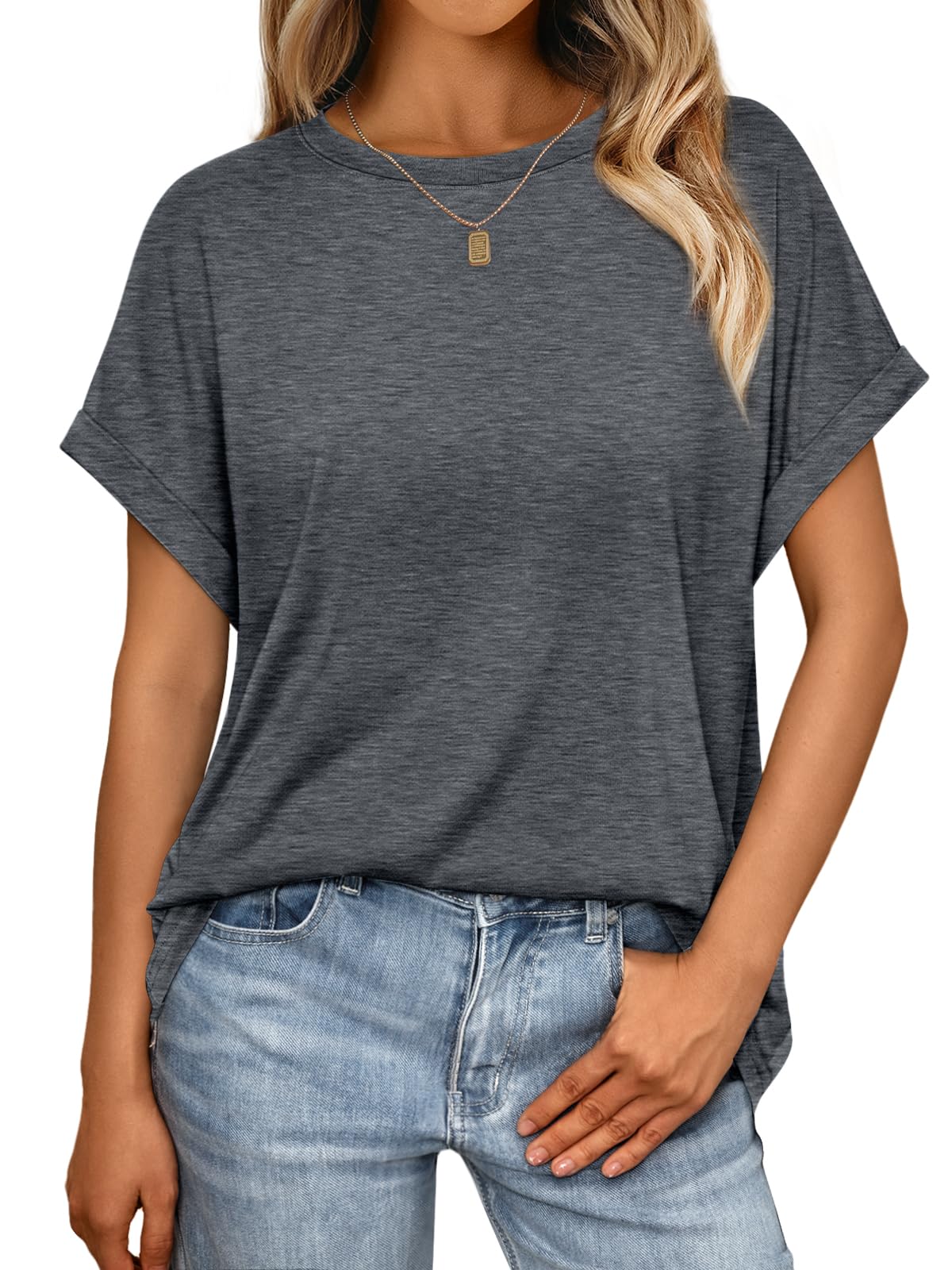 AUTOMET Women's Oversized Short Sleeve T Shirts Casual Summer Everyday Tops