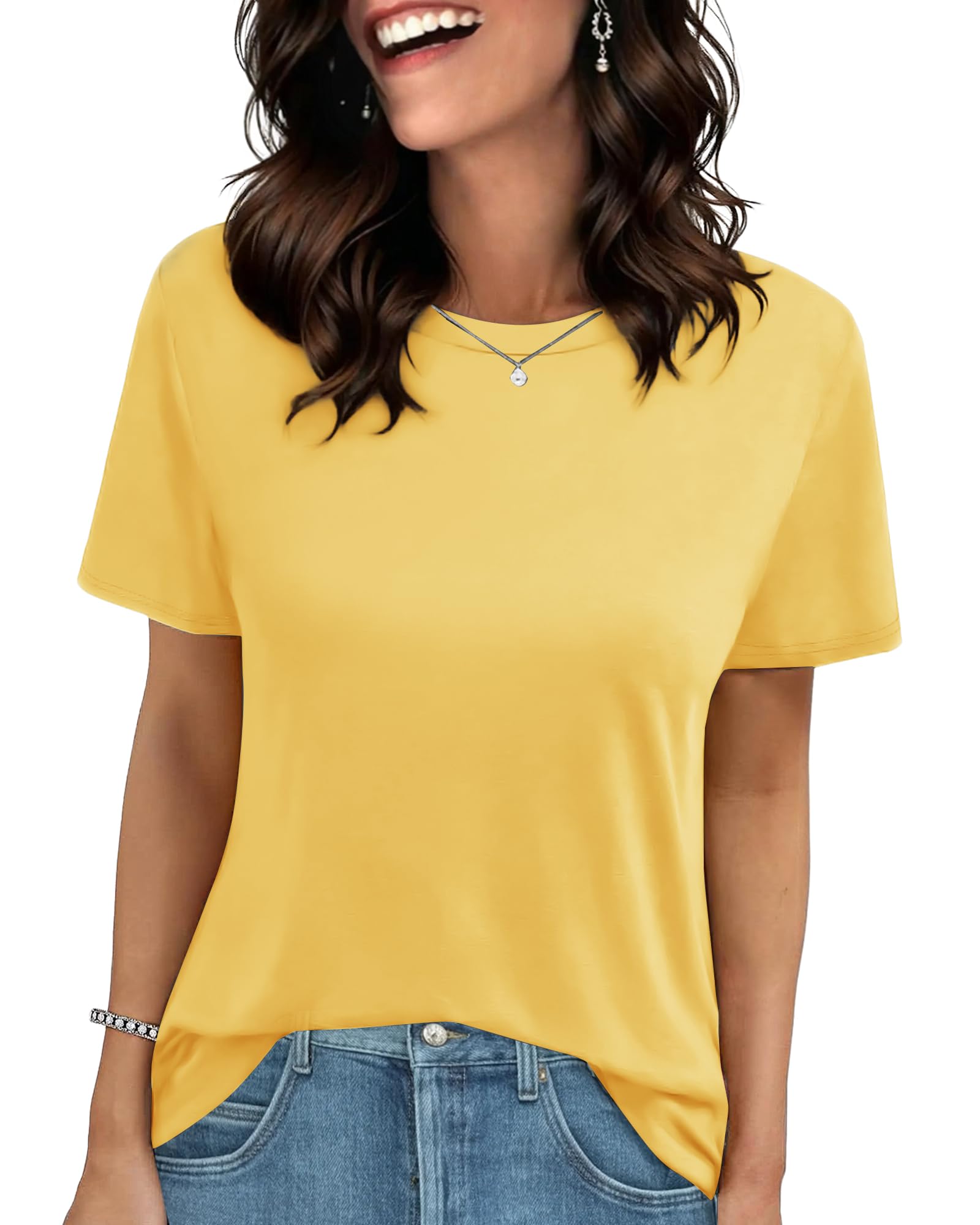 GAYHAY T Shirts for Women - Short Sleeve Spring Summer Tops Soft Basic Tees Beach Vacation Clothes for Casual 2026