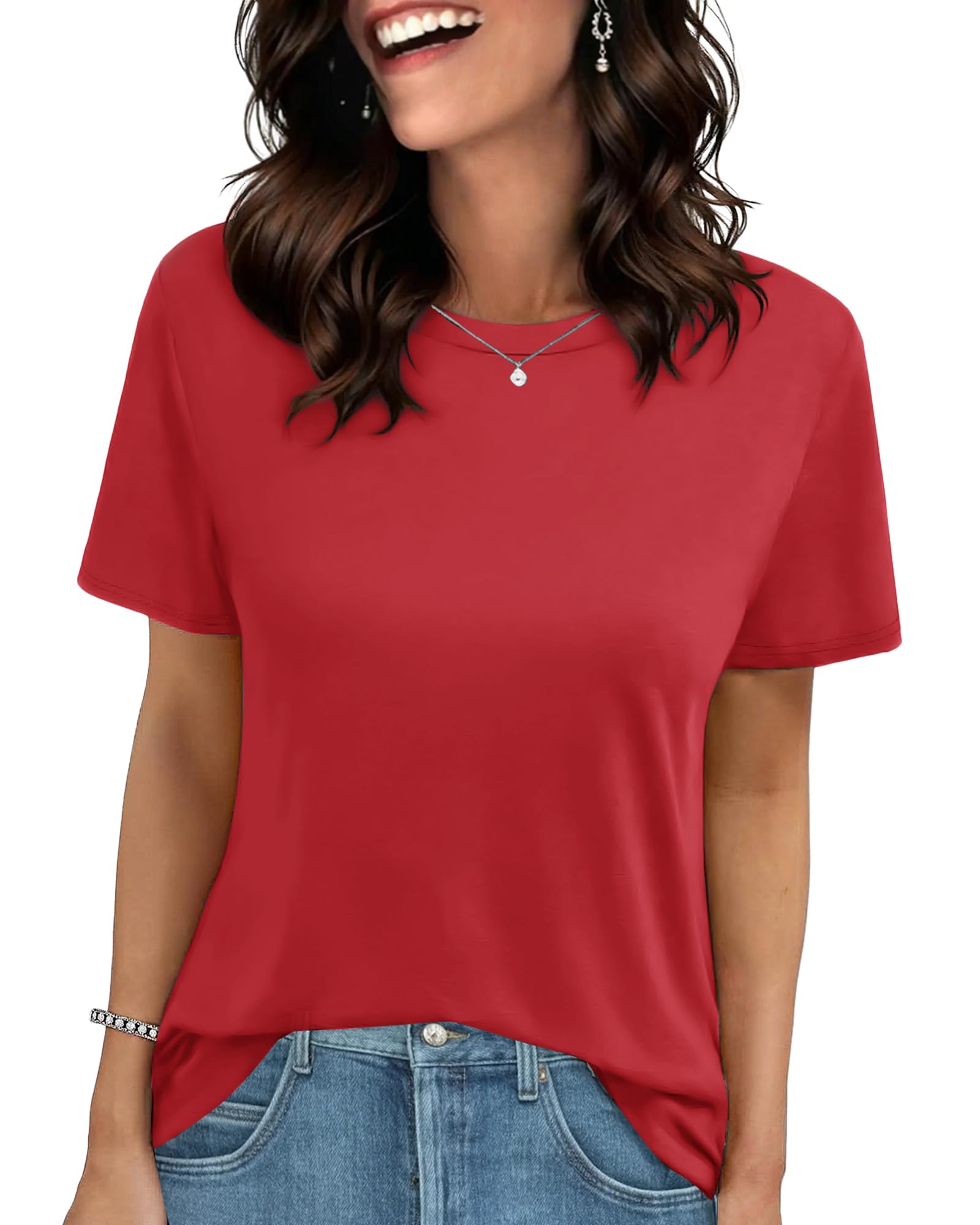 GAYHAY T Shirts for Women - Short Sleeve Spring Summer Tops Soft Basic Tees Beach Vacation Clothes for Casual 2026