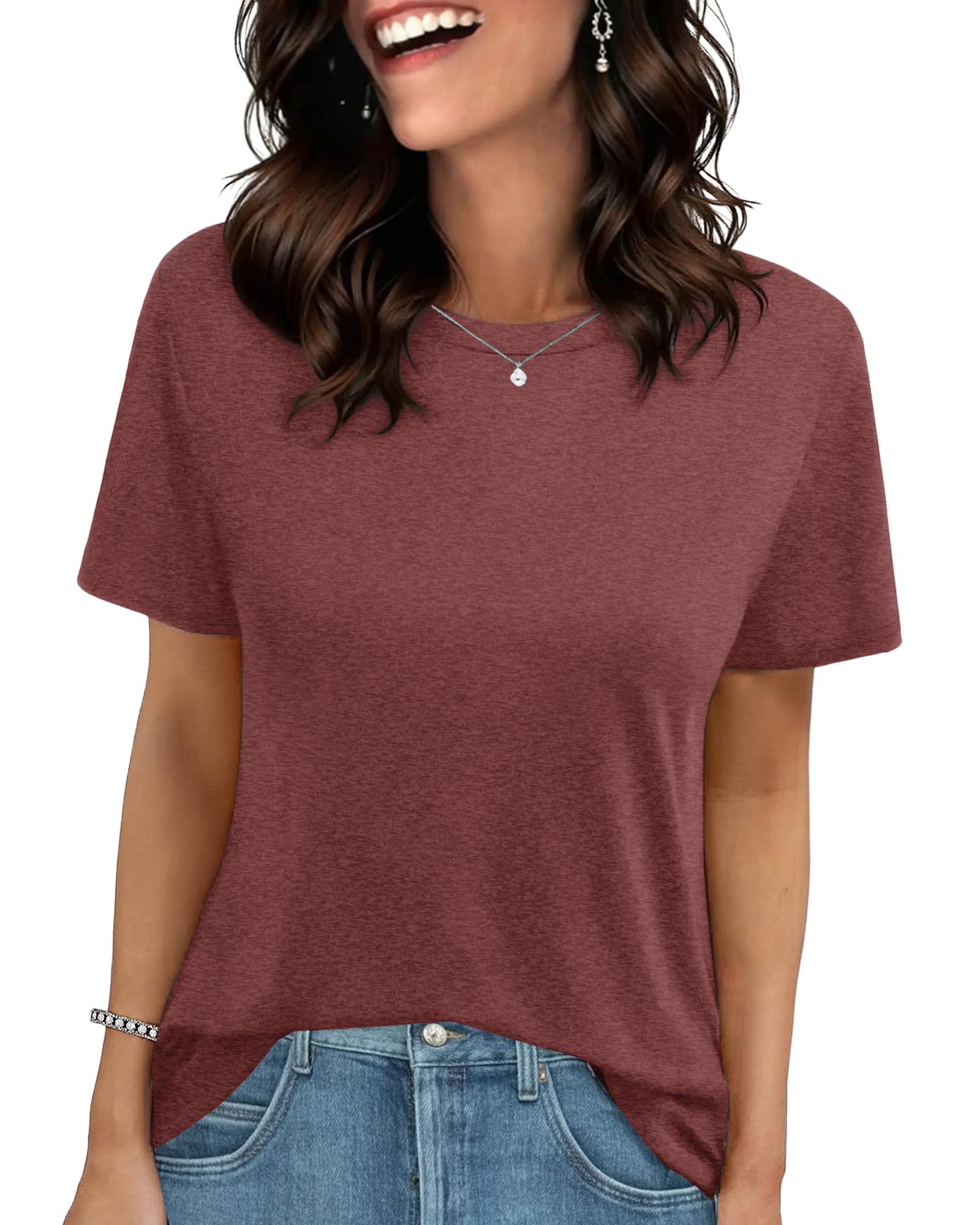 GAYHAY T Shirts for Women - Short Sleeve Spring Summer Tops Soft Basic Tees Beach Vacation Clothes for Casual 2026