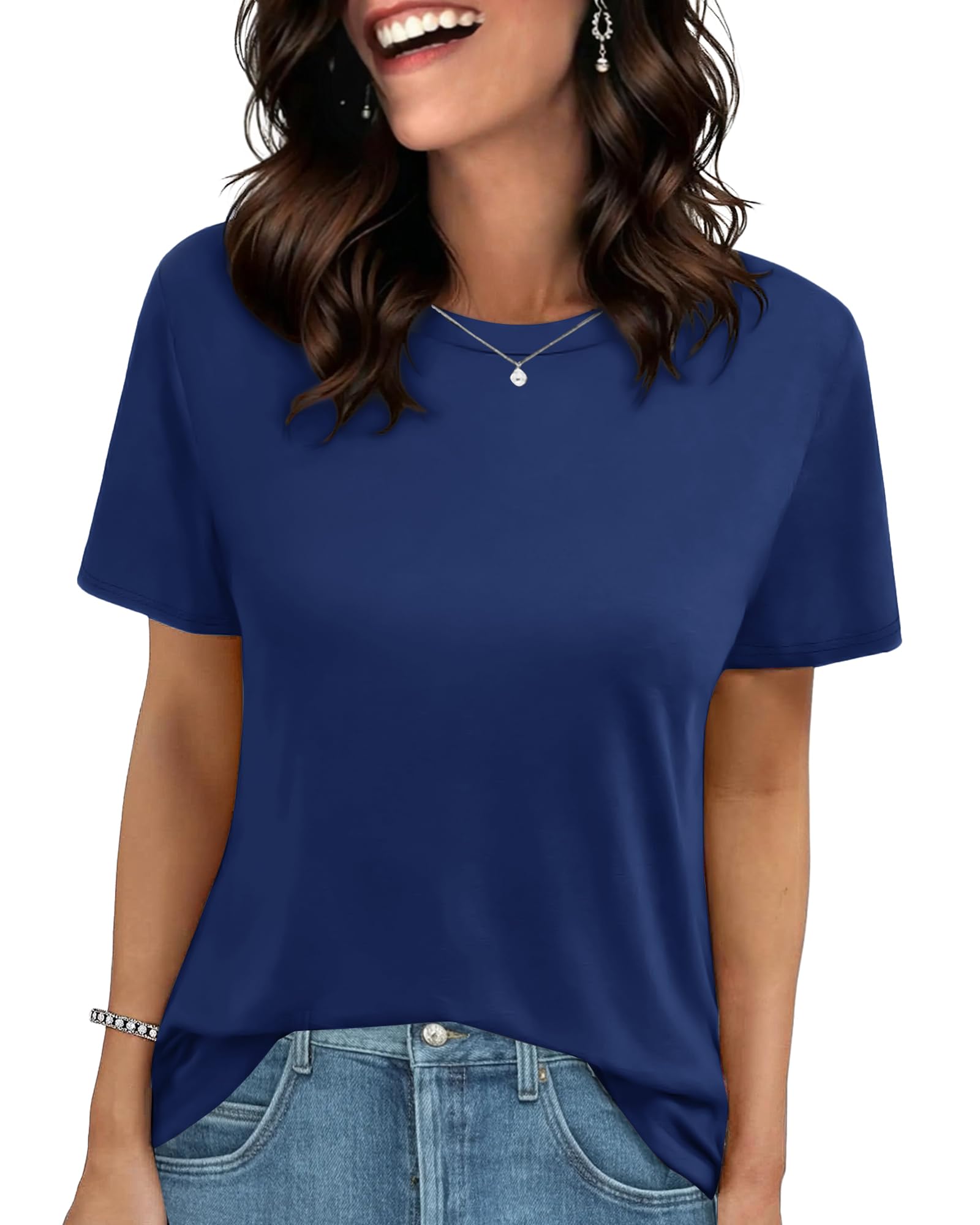GAYHAY T Shirts for Women - Short Sleeve Spring Summer Tops Soft Basic Tees Beach Vacation Clothes for Casual 2026