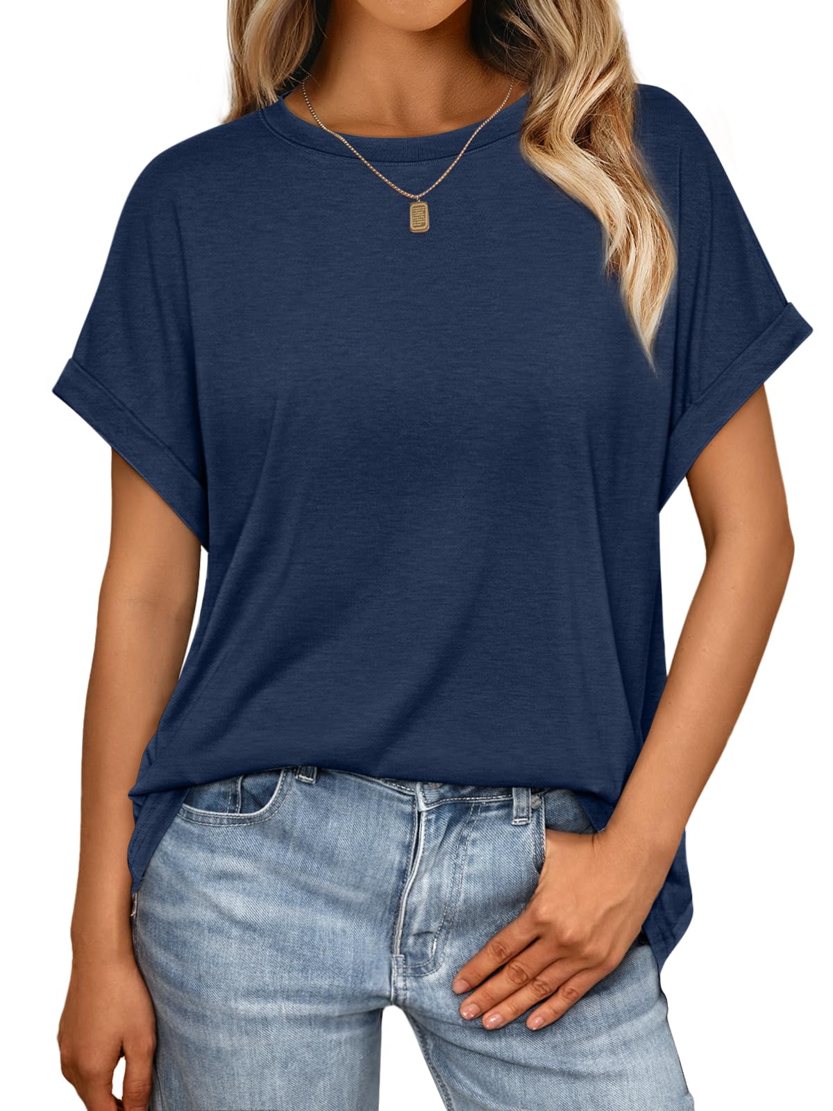 AUTOMET Women's Oversized Short Sleeve T Shirts Casual Summer Everyday Tops