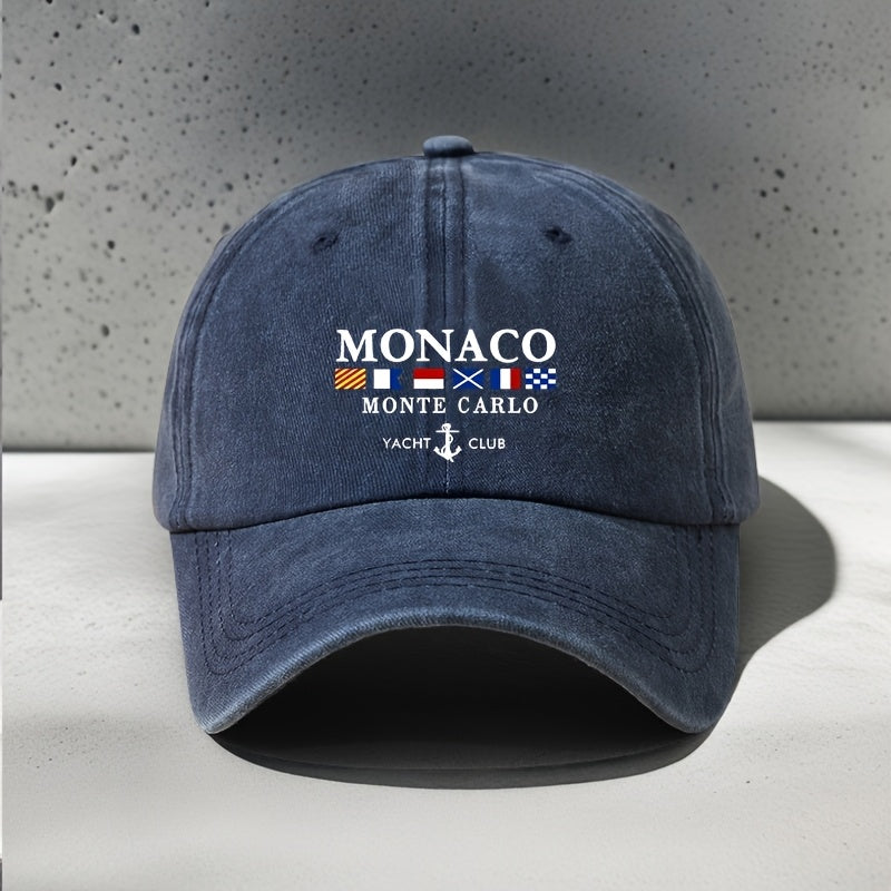 MONACO Geometric Pattern Fashion Baseball Cap, Retro Dad Hat, Outdoor Casual Hat