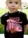 Summer Girl's 100% Cotton "Boots On The Ground" Alphabet Cartoon Cowboy Hat And Boots Print T-Shirt Comfortable And Casual Round NeckShort Sleeved Shirt for Suitable for Both Boys And Girls