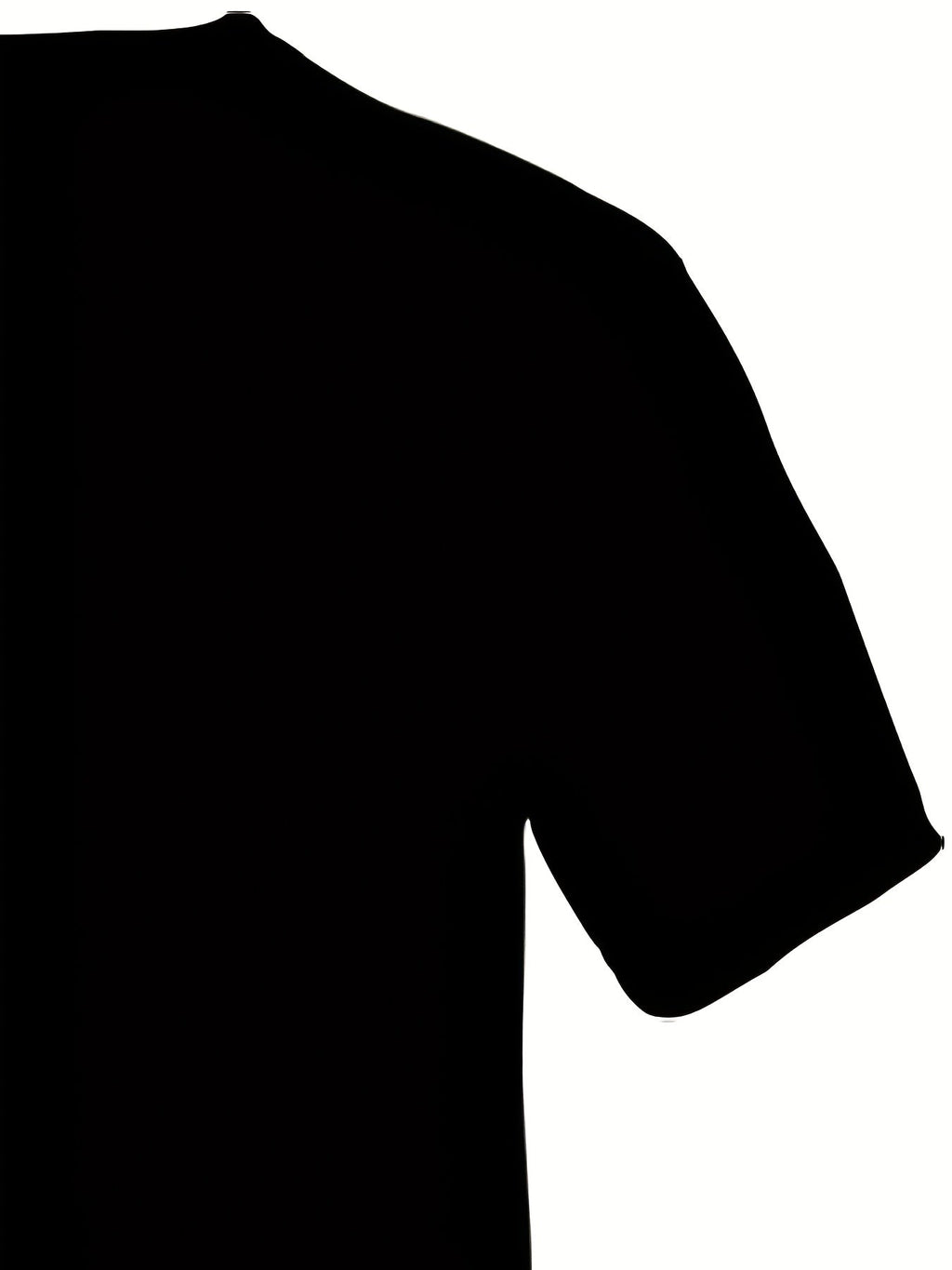 Men'S Short Sleeve Summer Casual 3D Print Pattern Round Neck Black T-Shirt Comfortable